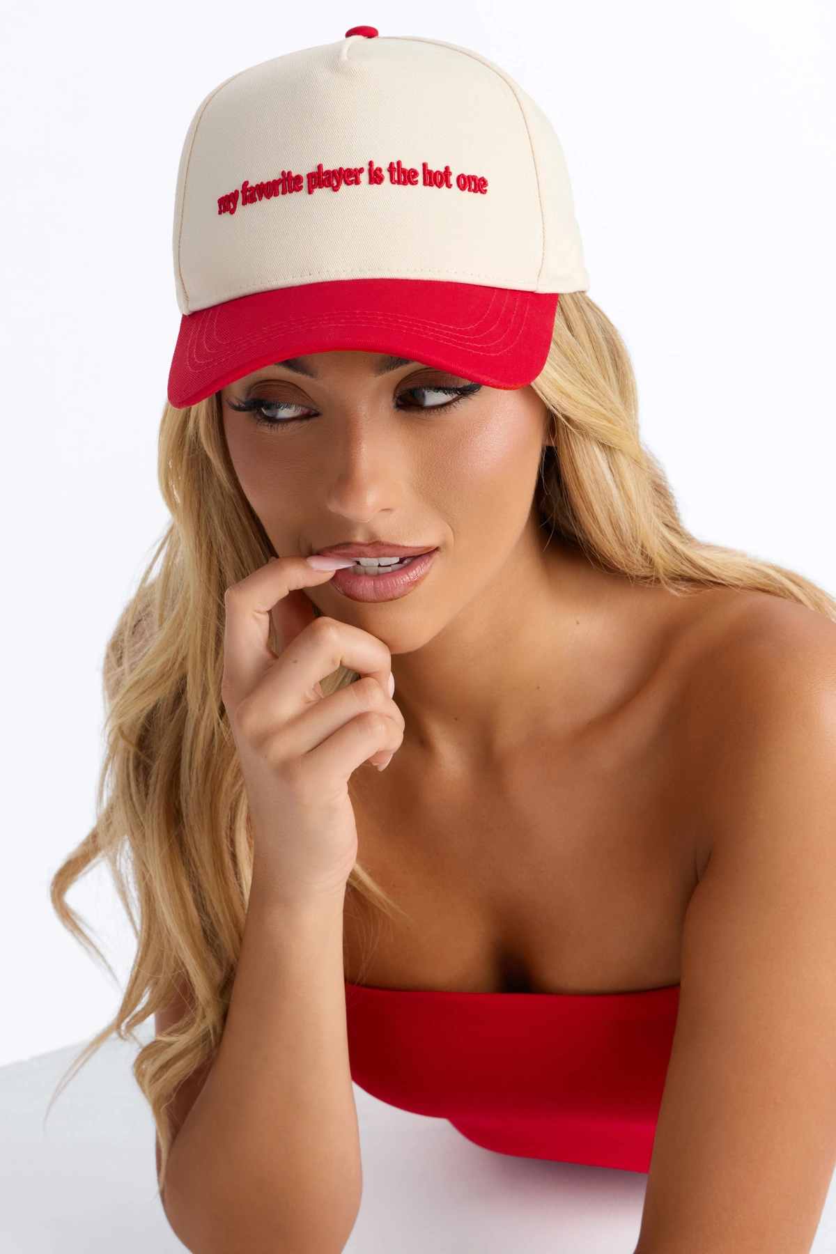 My Favorite Player Baseball Hat - Red/combo — Vermelho/combinação