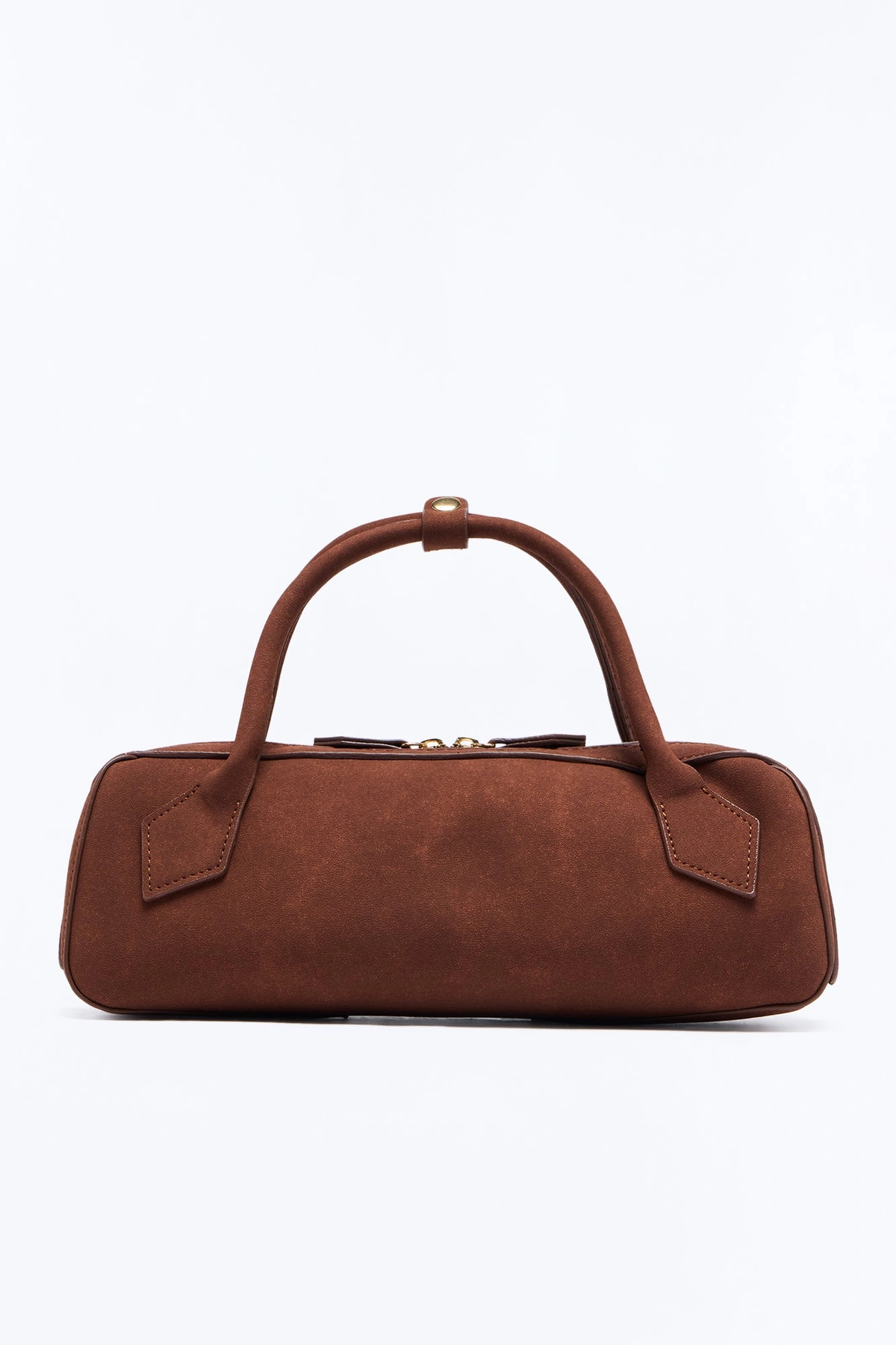 Your Most Wanted Faux Suede Satchel Handbag - Brown — Castanho