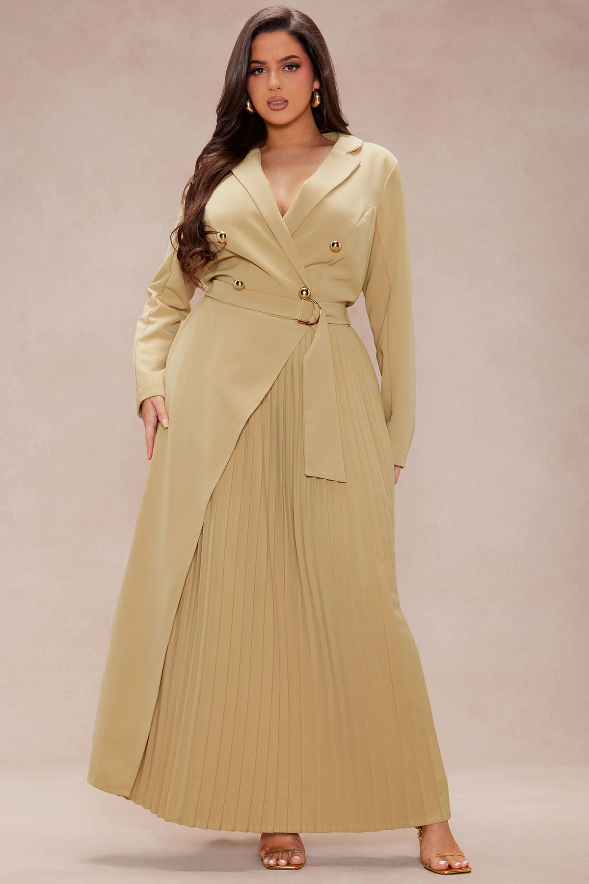 Tiffani Twill Maxi Dress - Camel — Camel