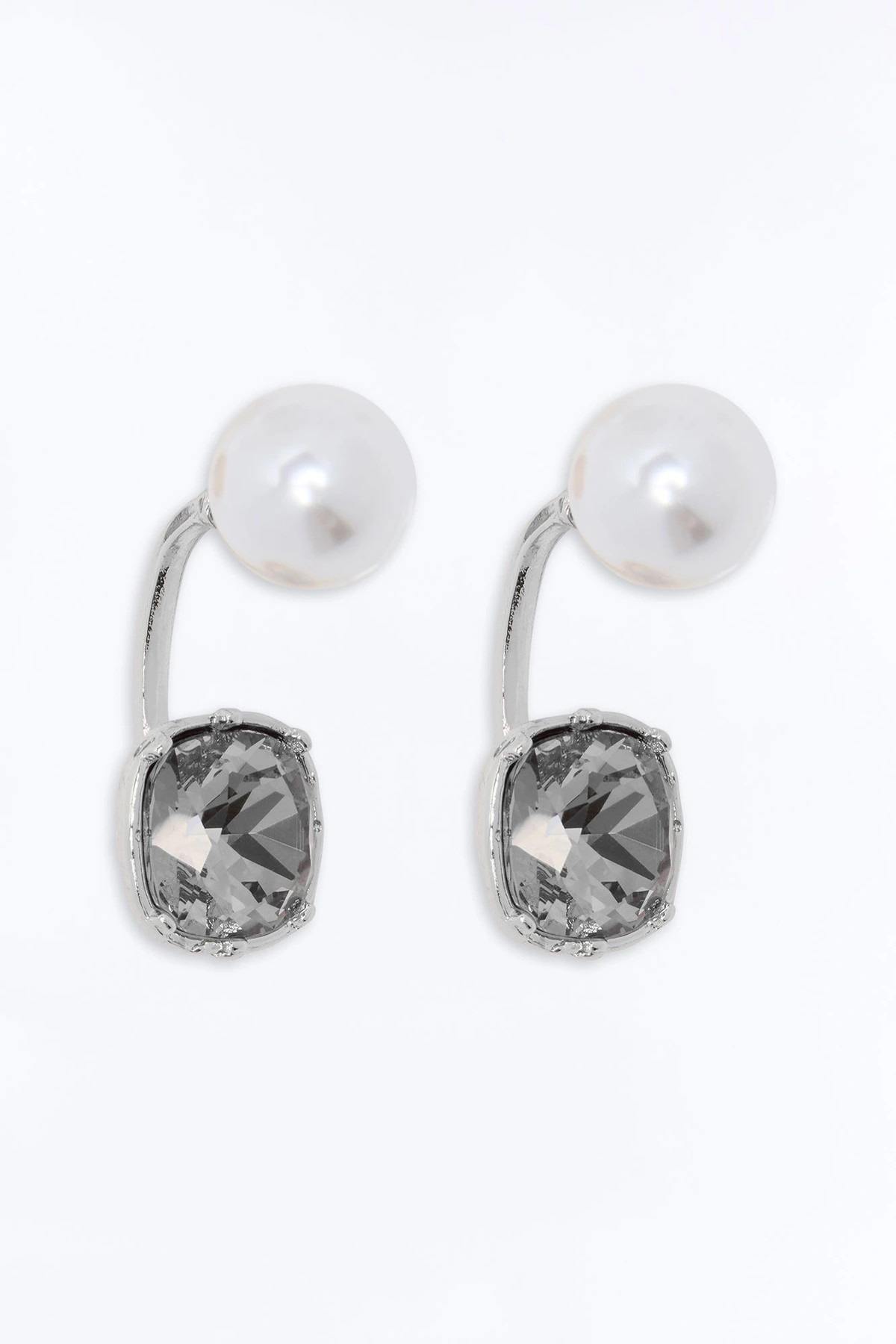 Sweet Pearl Drop Earrings - Silver — Prateado