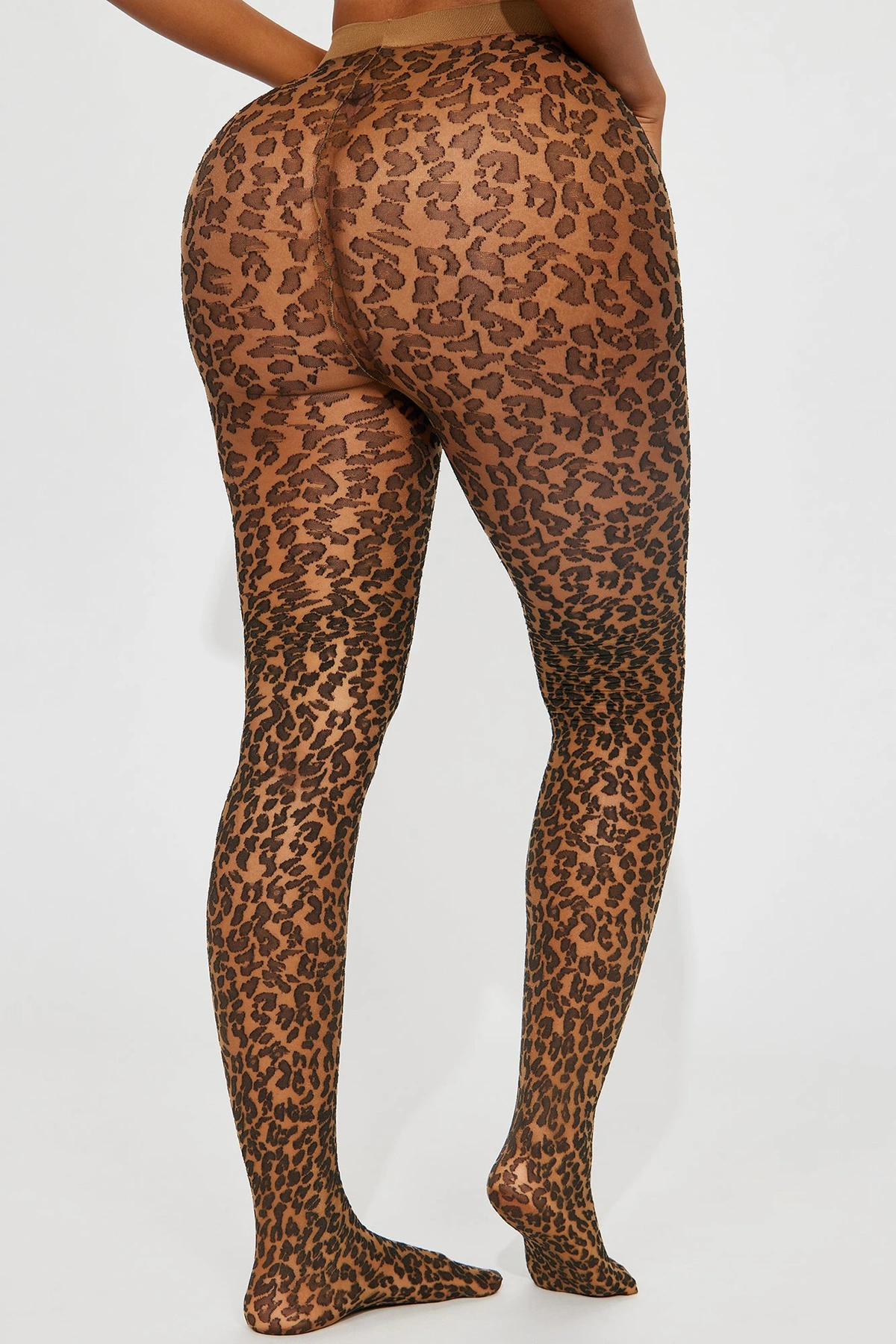 Untamed Leopard Sheer Tights - Nude/combo — Nude/combinação
