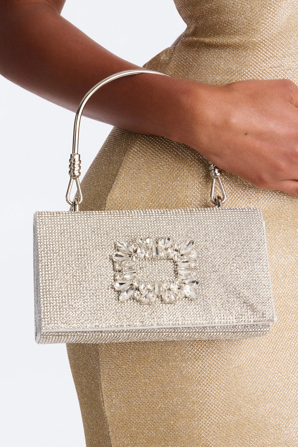 That Very Special One Rhinestone Satchel Handbag - Silver — Prateado