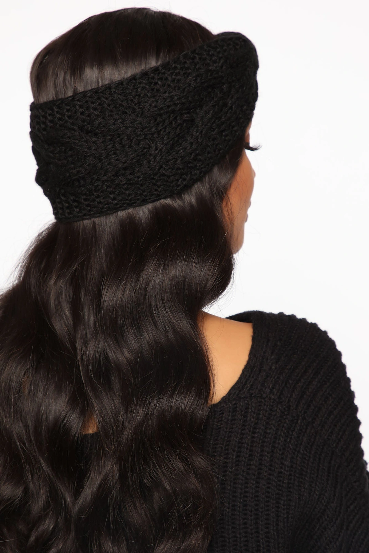 Big Bow Headband - Black — Preto
