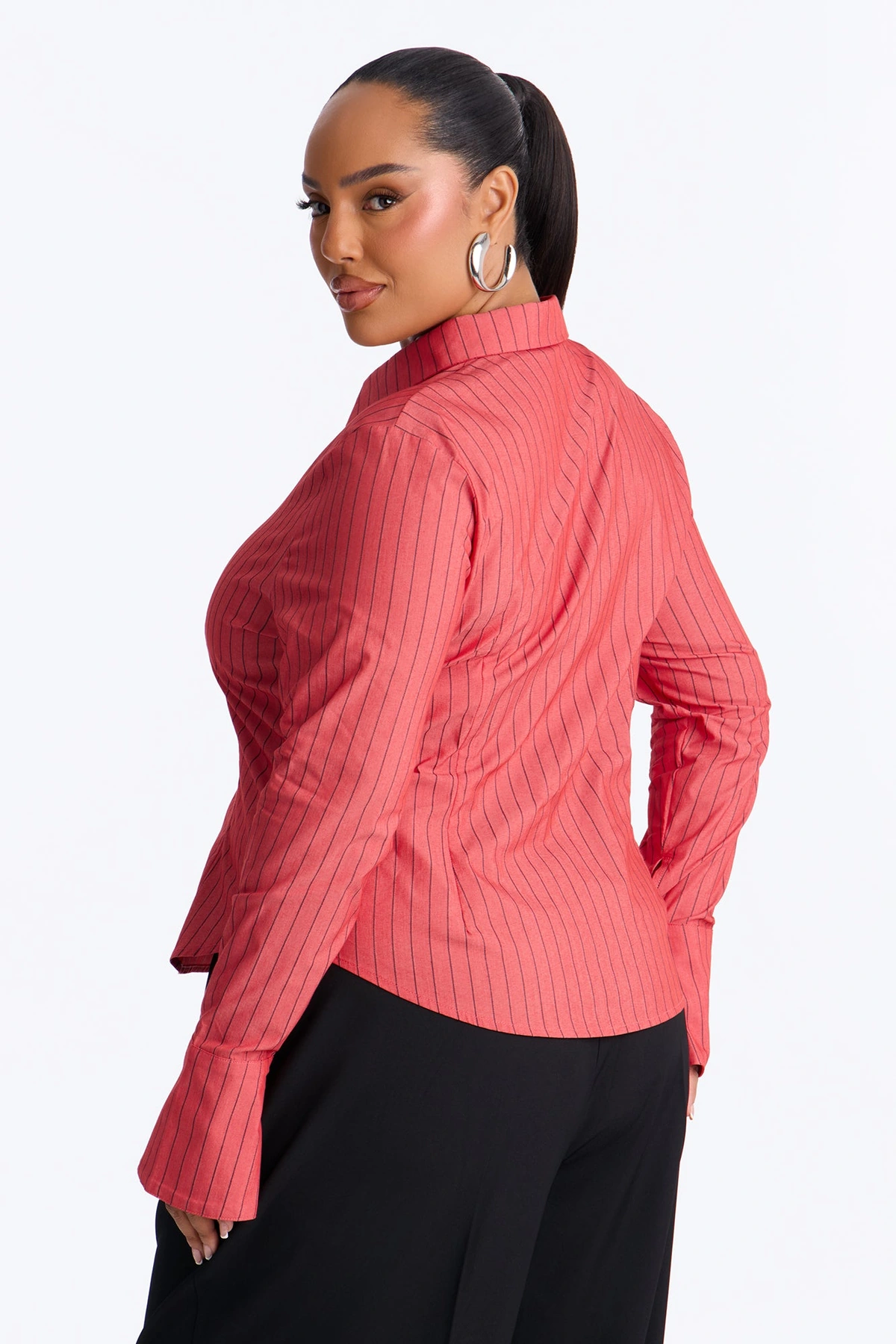 No Time To Chat Striped Poplin Shirt - Red/combo — Vermelho/combinação