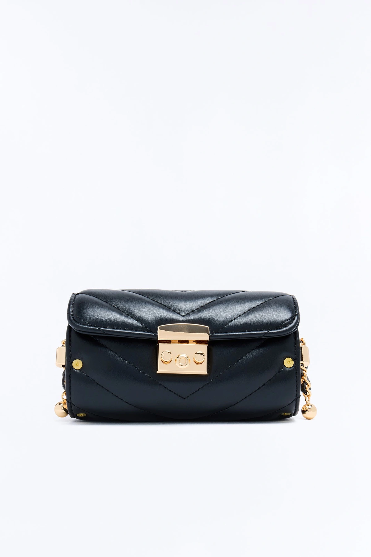 I Watch The Moon Faux Leather Crossbody Handbag - Black — Preto
