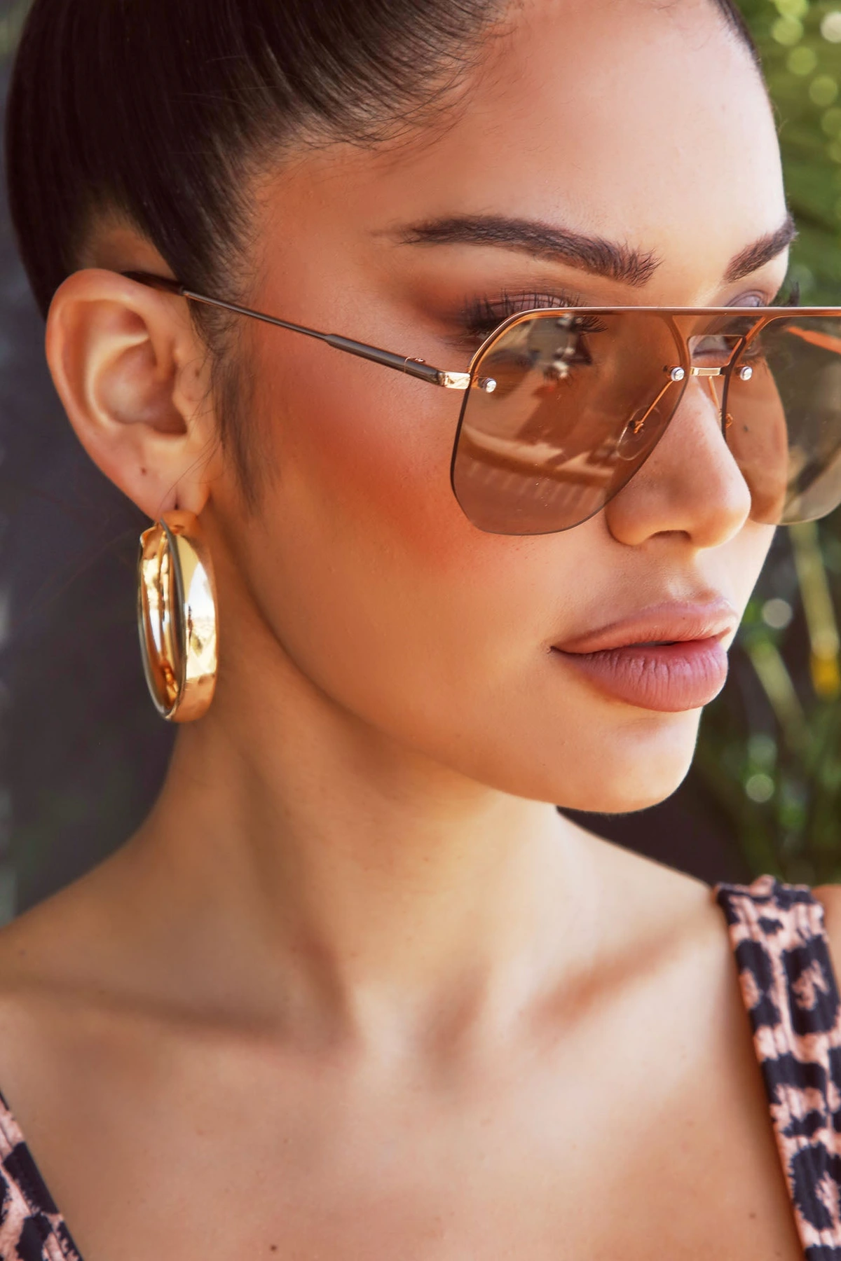 What An Upgrade Sunglasses - Gold/Brown — Dourado/Castanho
