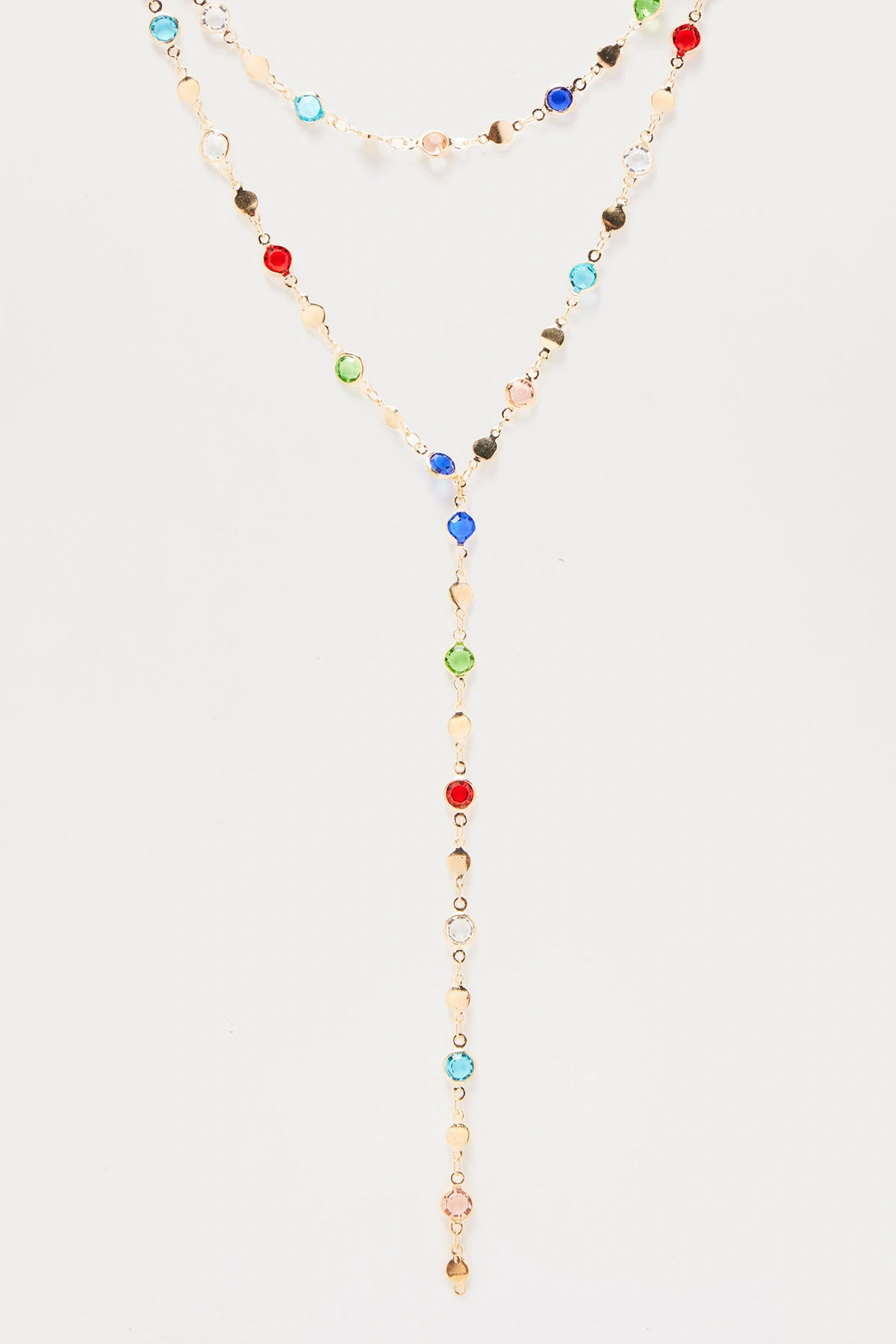 Vibrant Aura Lariat Necklace - Gold — Dourado