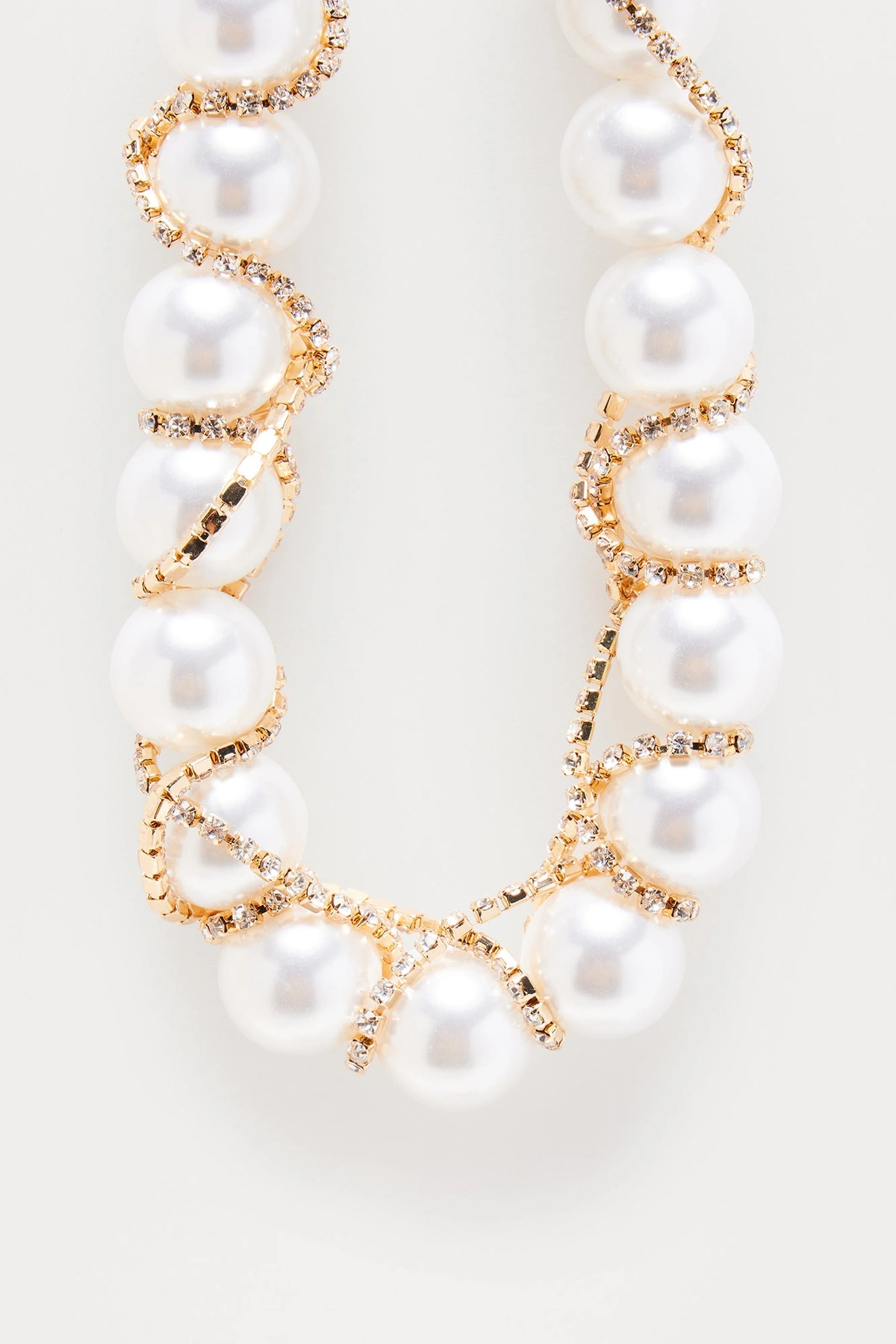 Mixed Signals Pearl Choker - White/combo — Branco/combinação
