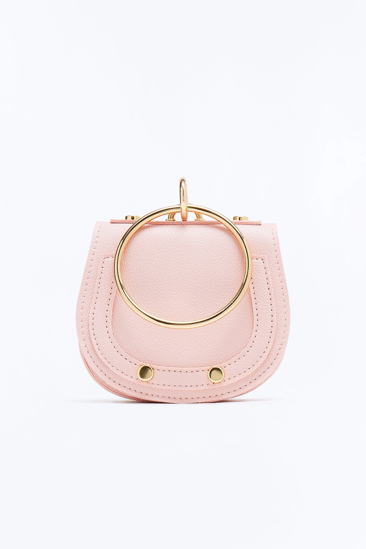 What Goes Around Mini Faux Leather Satchel Handbag - Pink — Rosa