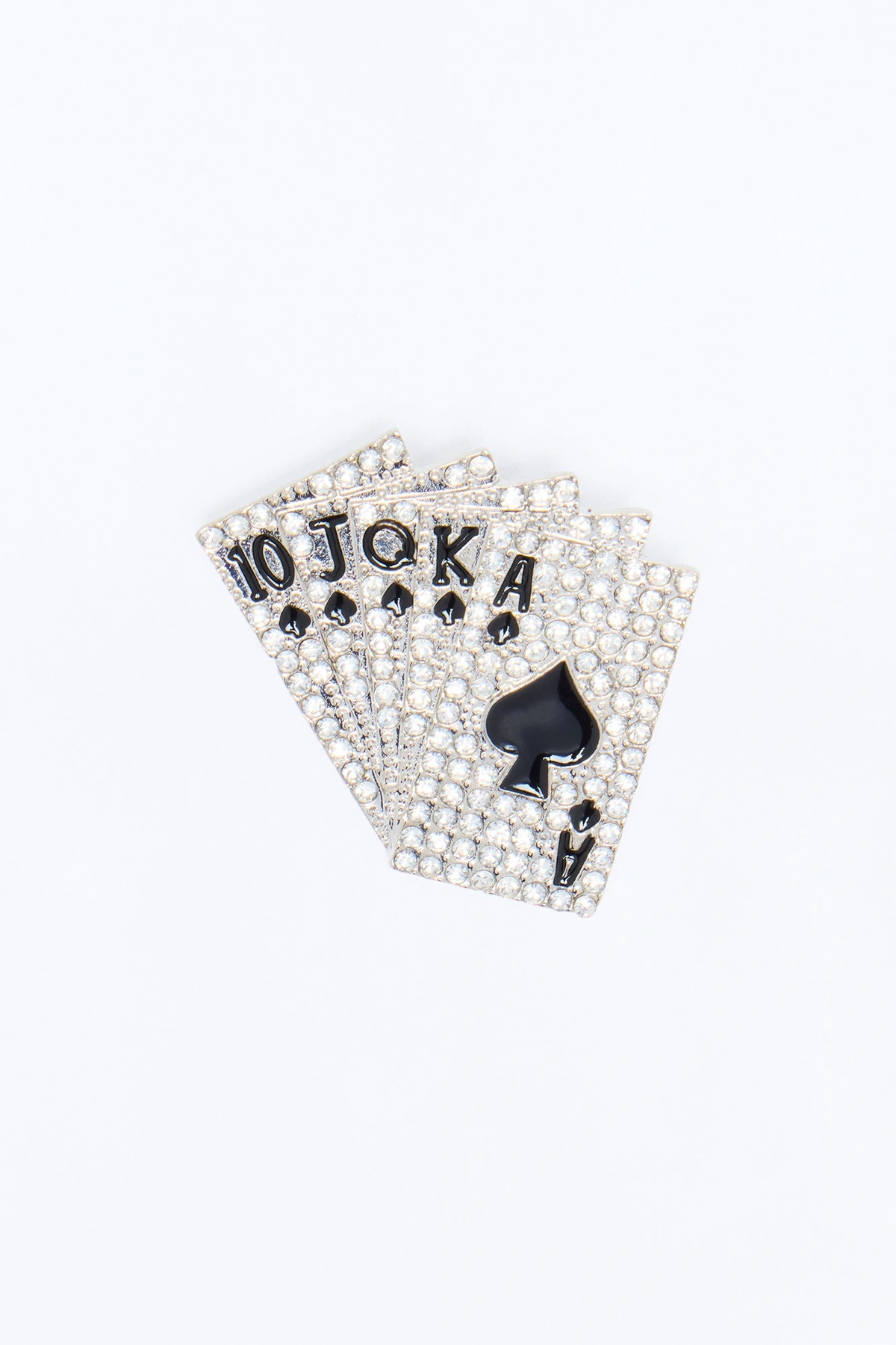 Life's A Gamble Brooch - Silver — Prateado