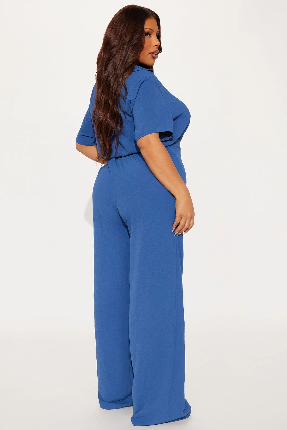 Makenzie Short Sleeve Jumpsuit - SlateBlue — SlateBlue