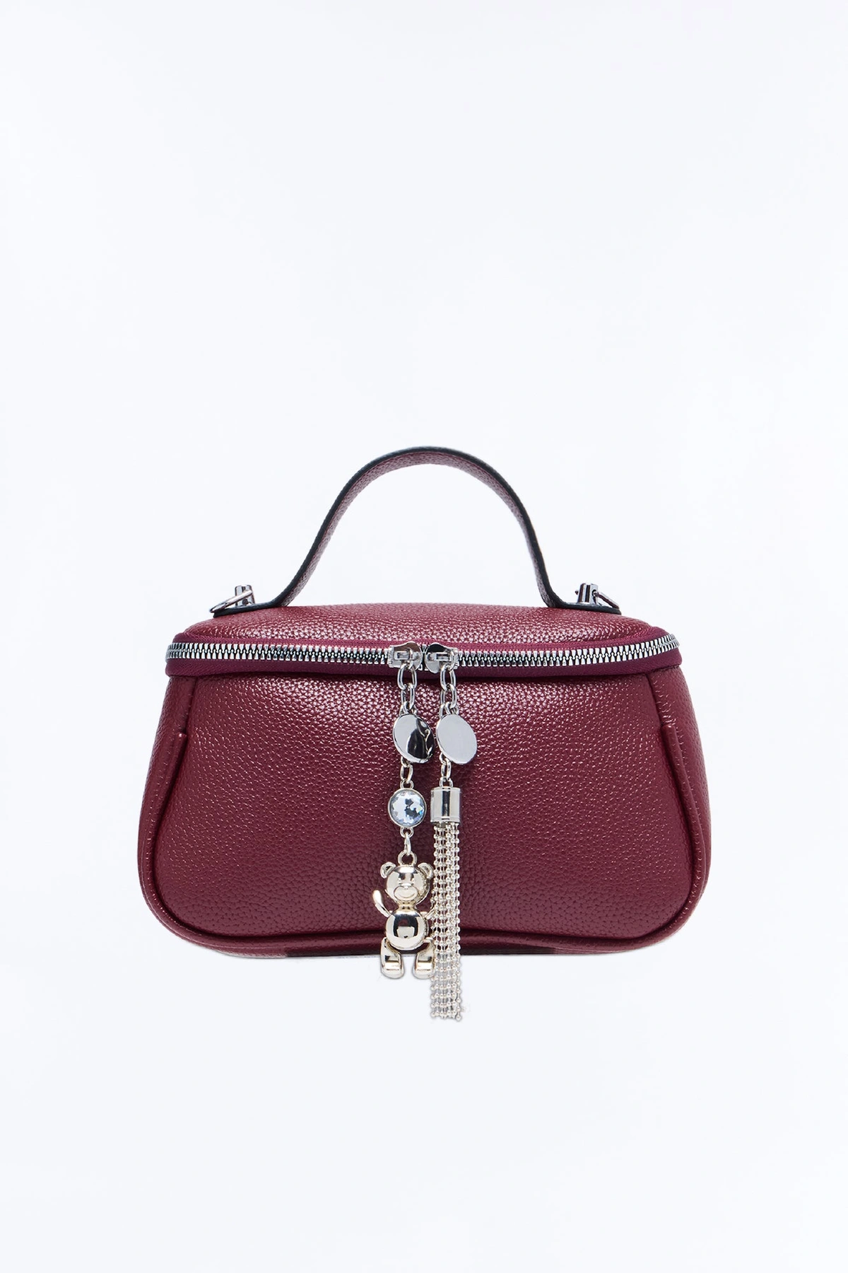 Bringing The Charm Faux Leather Crossbody - Burgundy — Bordô