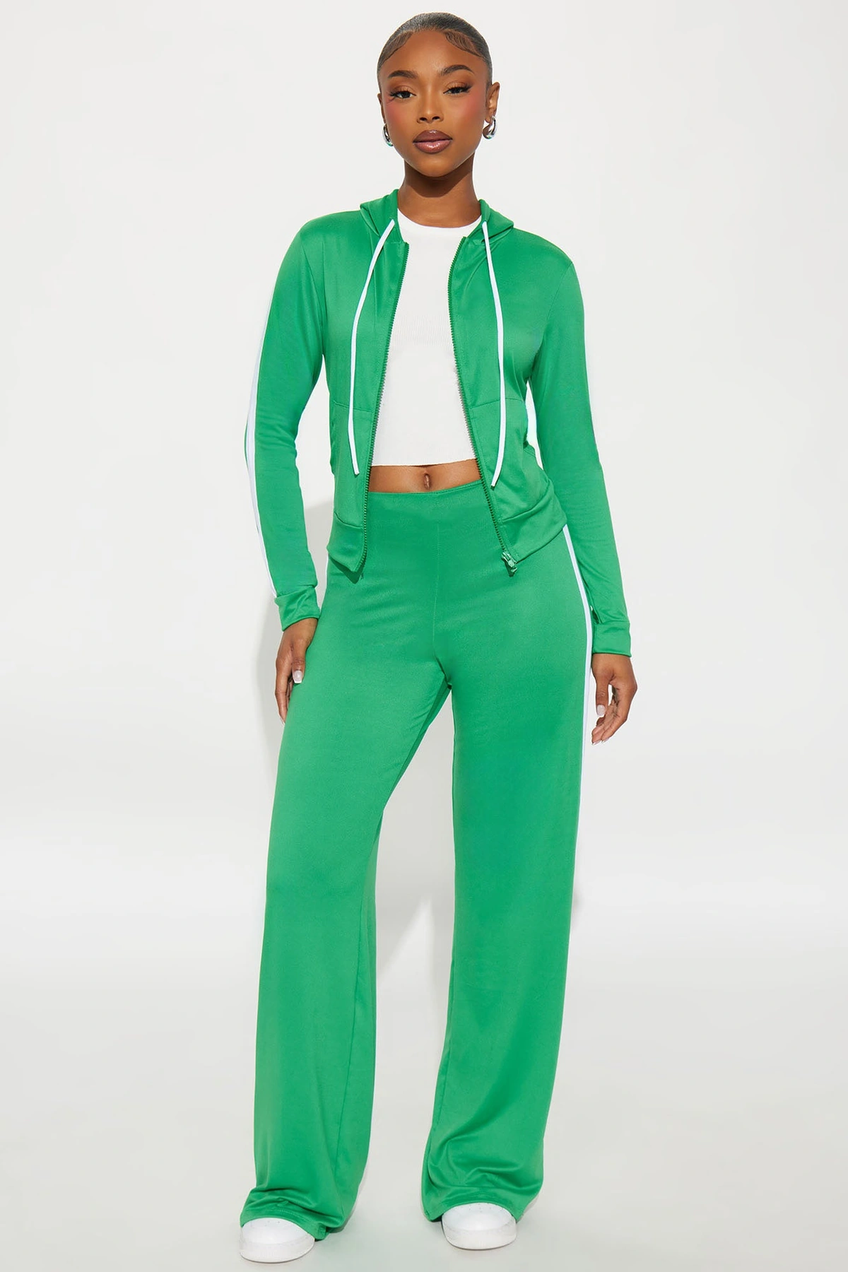 Tennis Courts Wide Leg Pant Set - Kelly Green — Kelly Verde