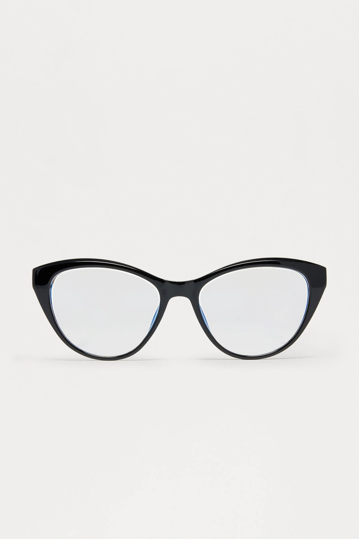 Heart Eyes Cat Eye Blue Light Glasses - Black — Preto