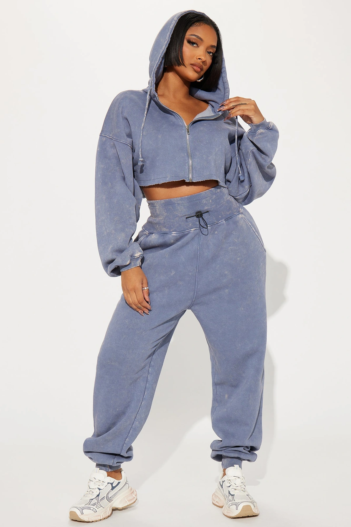 Tamara Washed Jogger Set - Slate Blue — Slate Azul