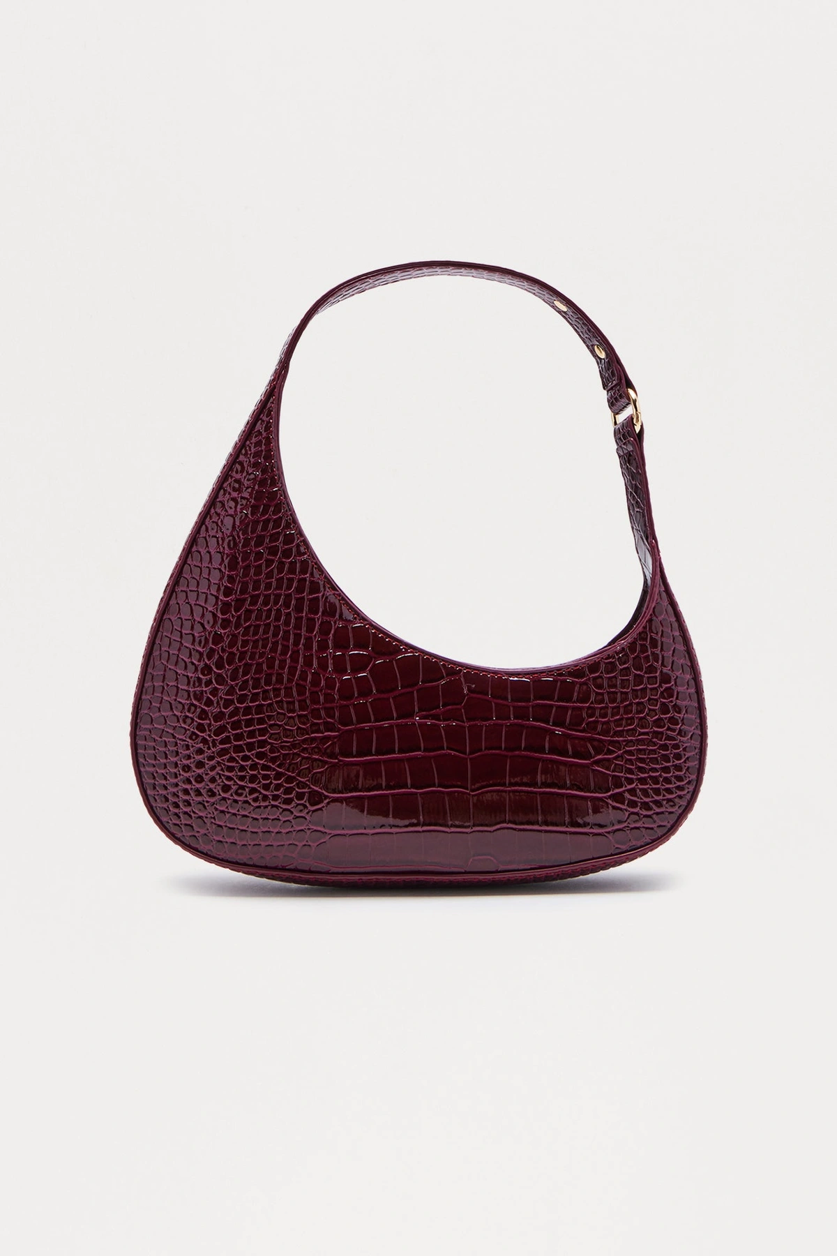 Had A Feeling Embossed Croc Faux Leather Shoulder Bag - Burgundy — Bordô