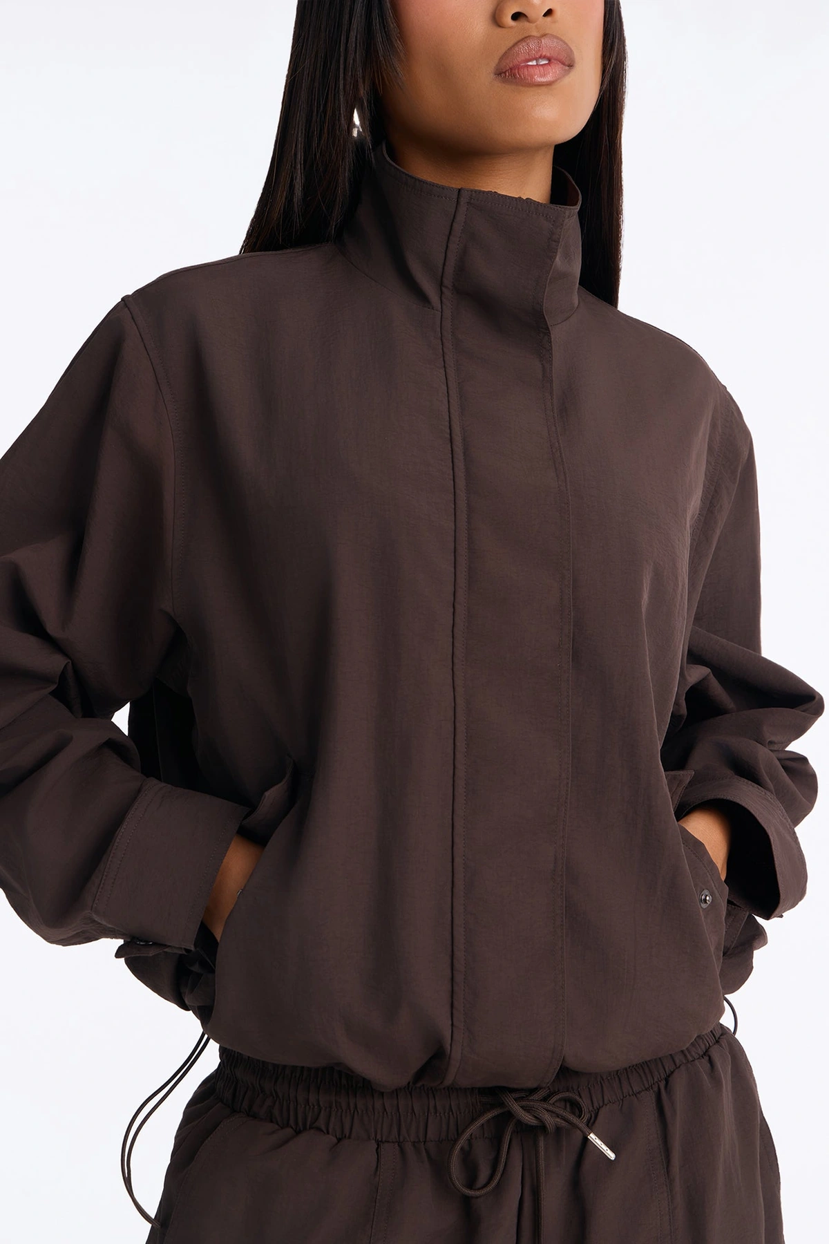 Amalie Windbreaker Jort Set - Chocolate — Chocolate