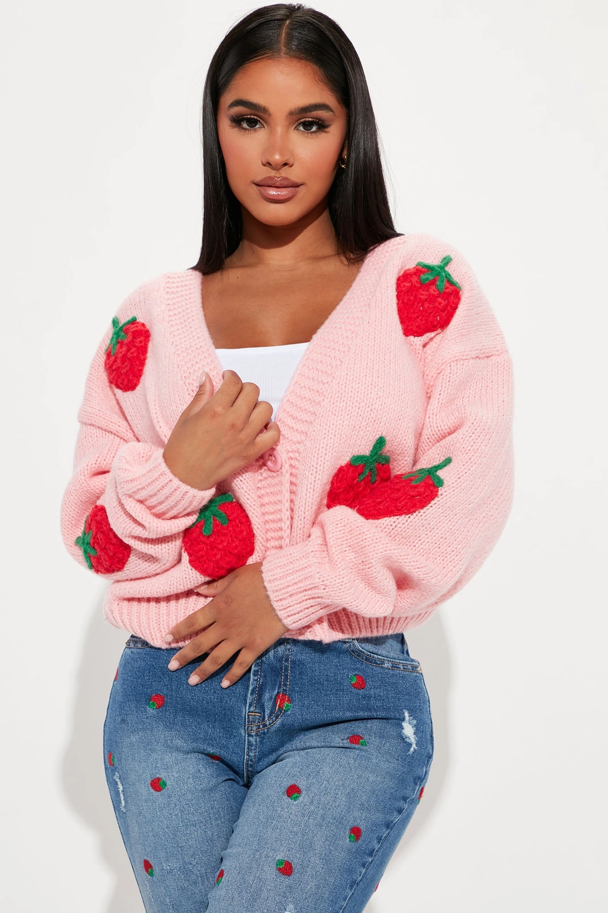Berry Sweet Strawberry Cardigan - Pink — Rosa