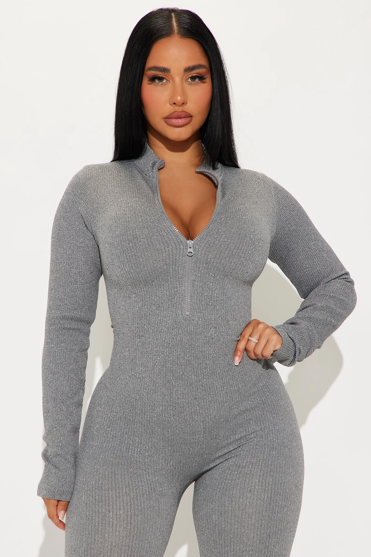 Chloe Seamless Jumpsuit - Charcoal — Cinzento-escuro