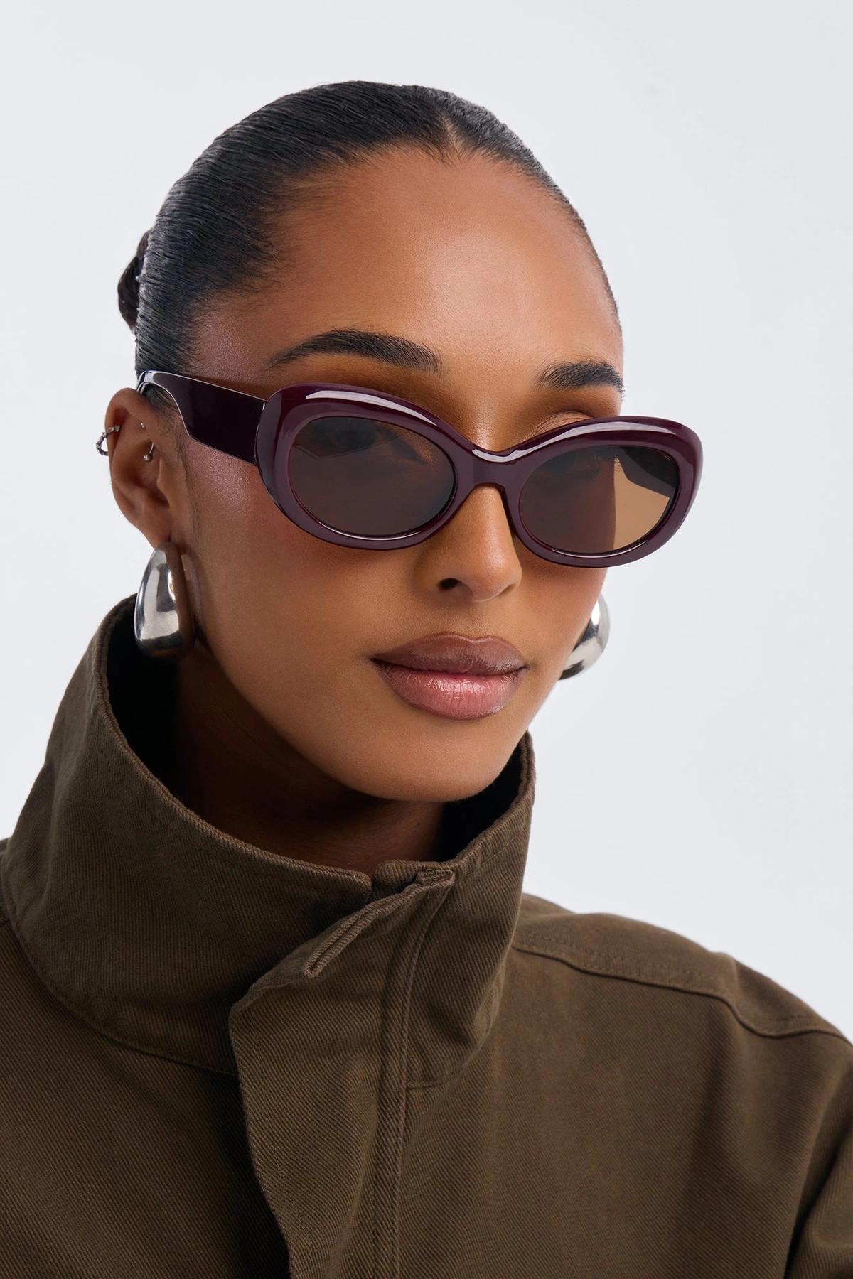 Hard To Avoid Sunglasses - Burgundy — Bordô
