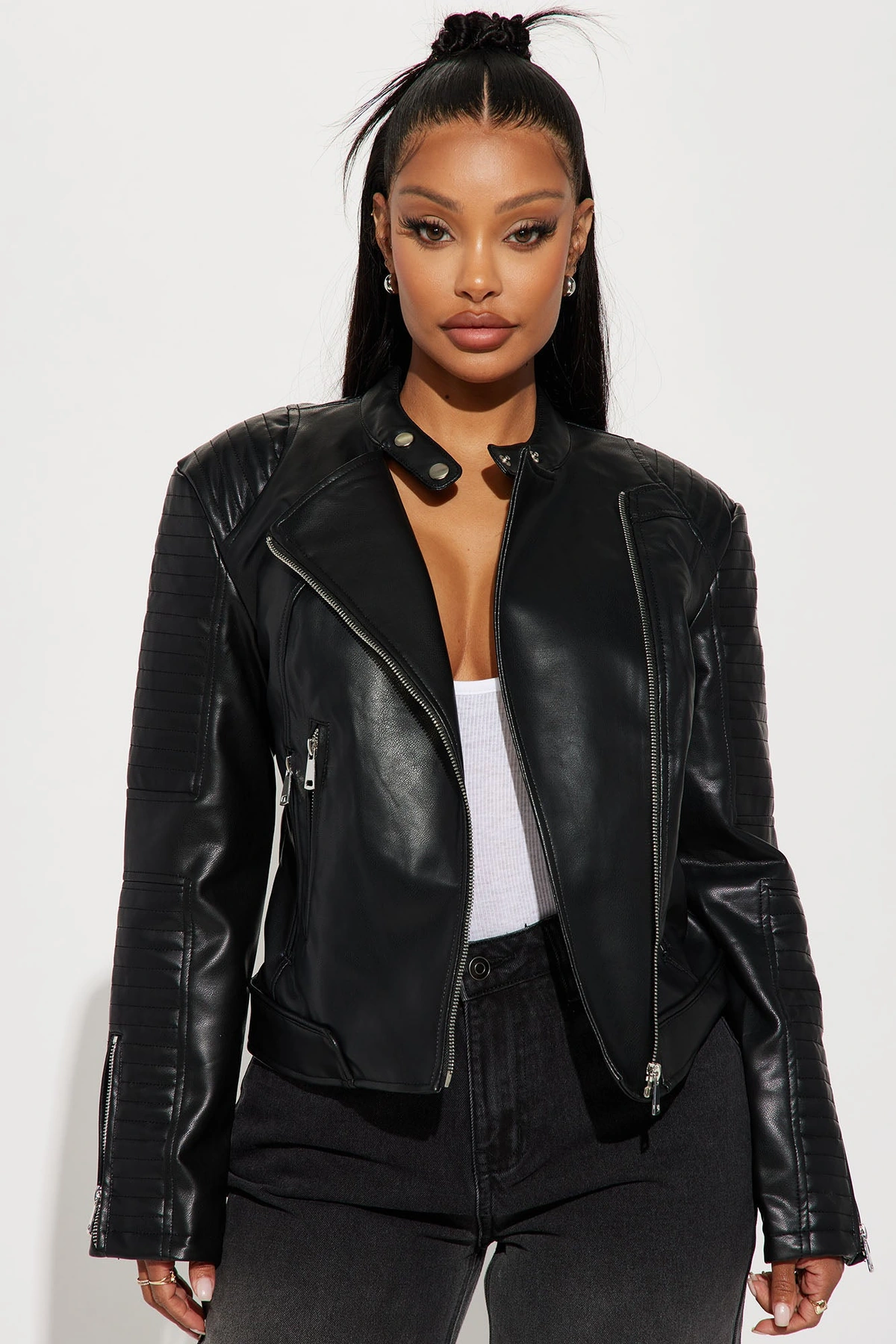 Mariah Moto Jacket - Black — Preto