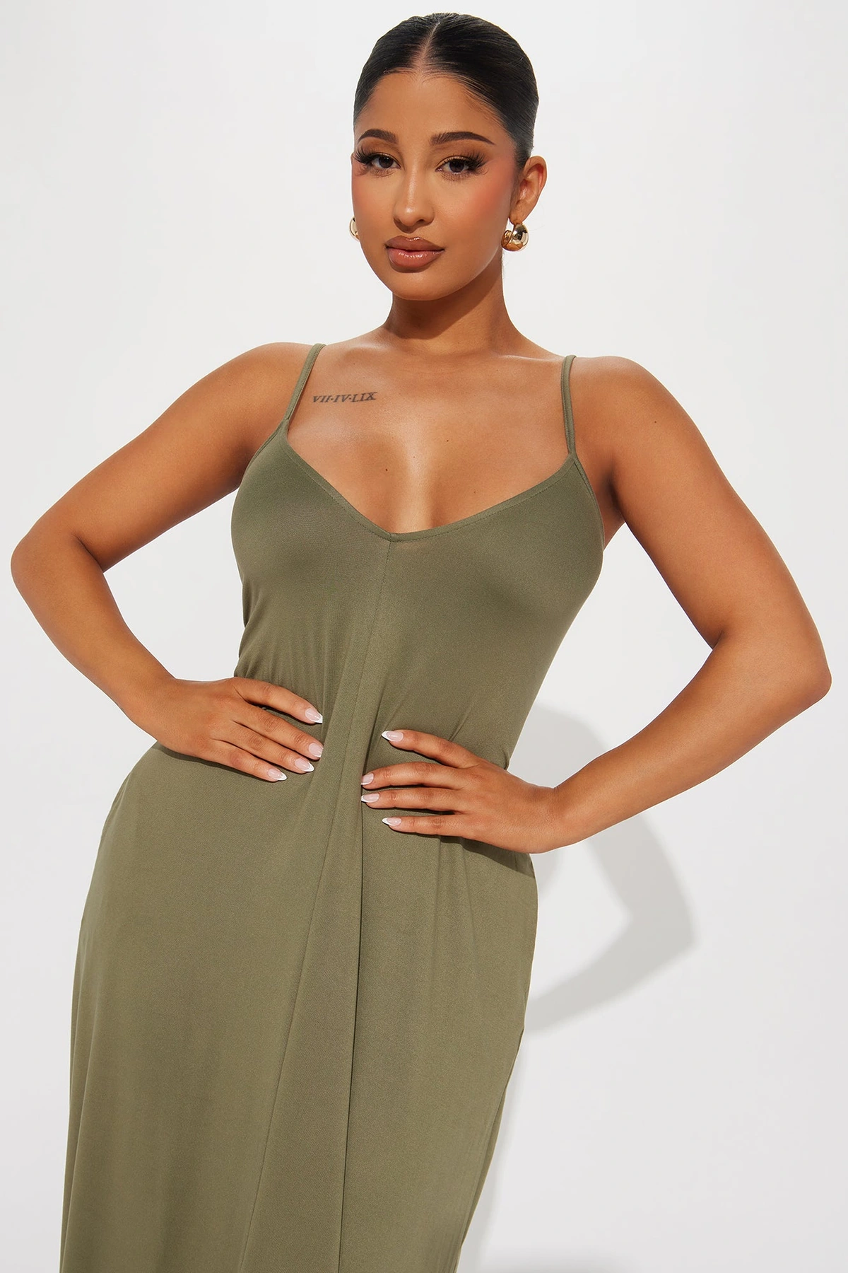 Simple Saturday Maxi Dress - Olive — Verde-azeitona