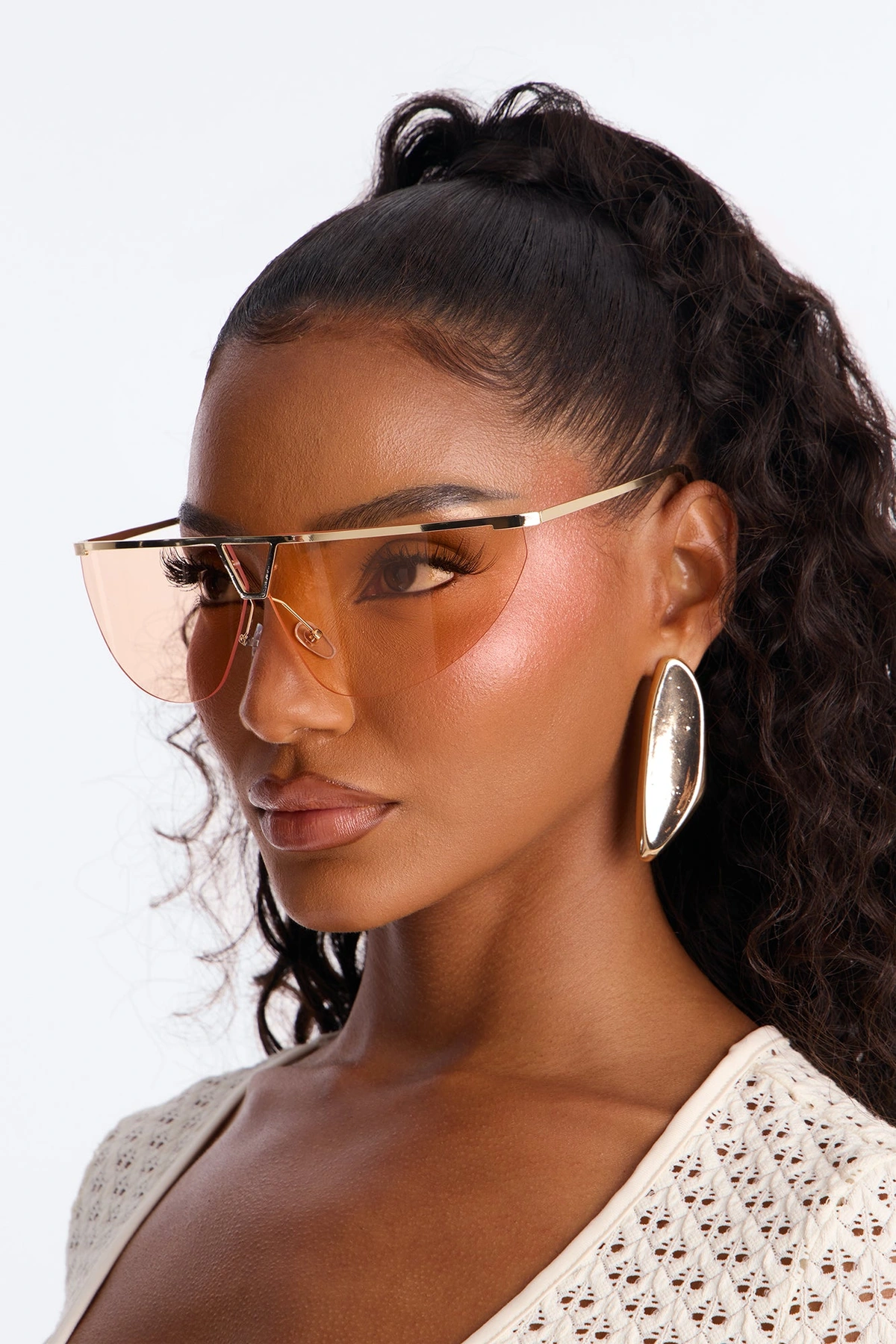Radiant Eyes Sunglasses - Gold/Orange — Dourado/Laranja