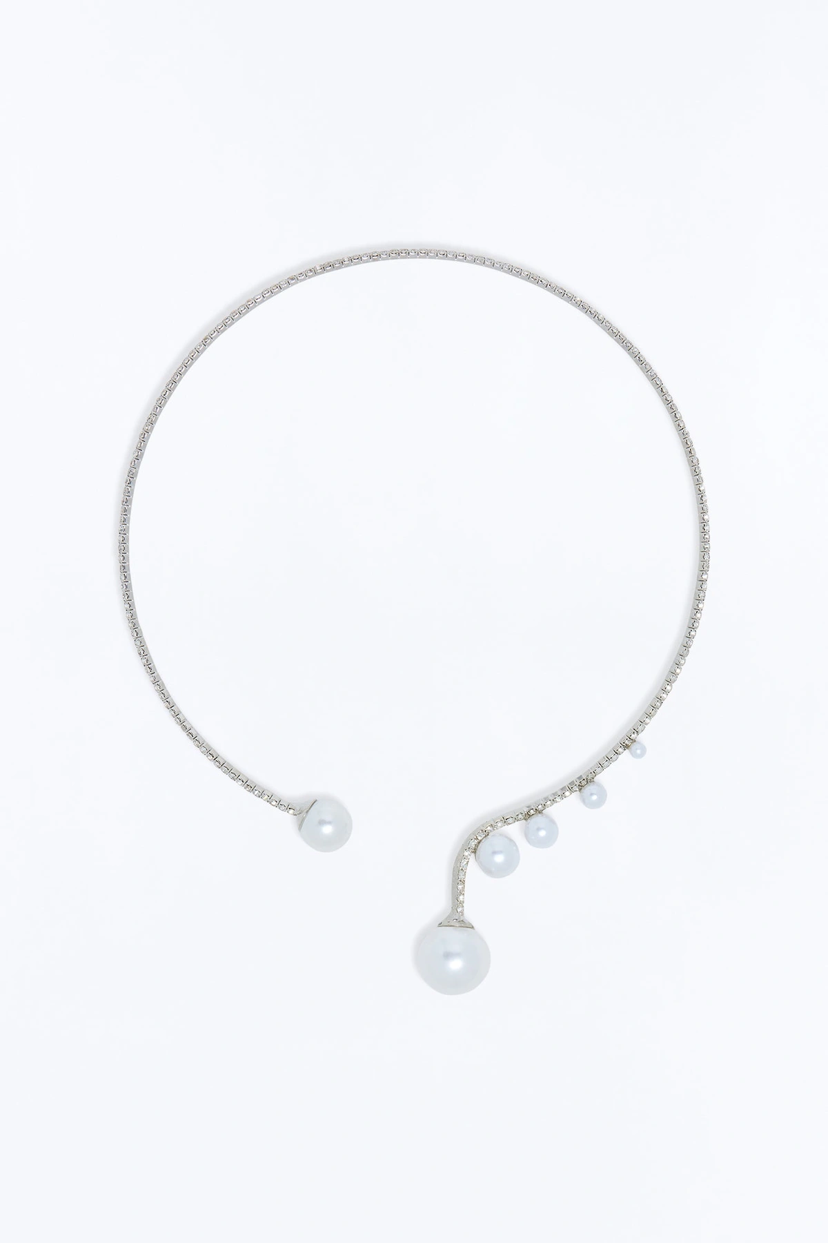 Shut It Down Rhinestone Choker - Silver — Prateado
