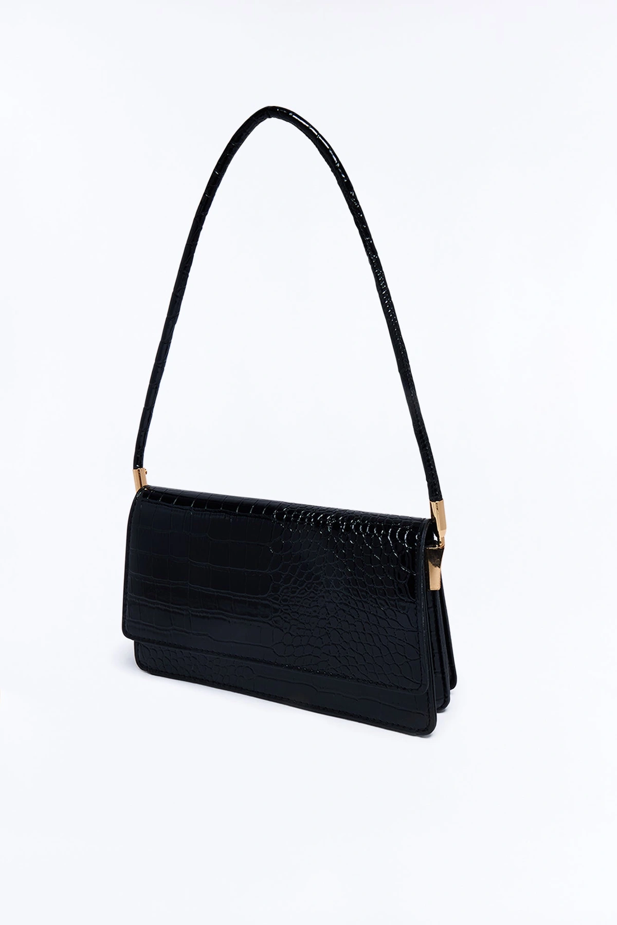 Croc Star Faux Leather Bag - Black — Preto