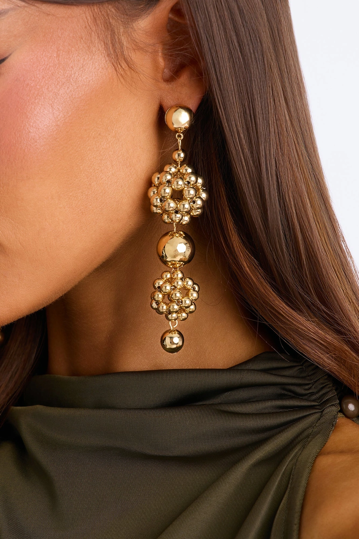 Just For The Night Drop Earrings - Gold — Dourado