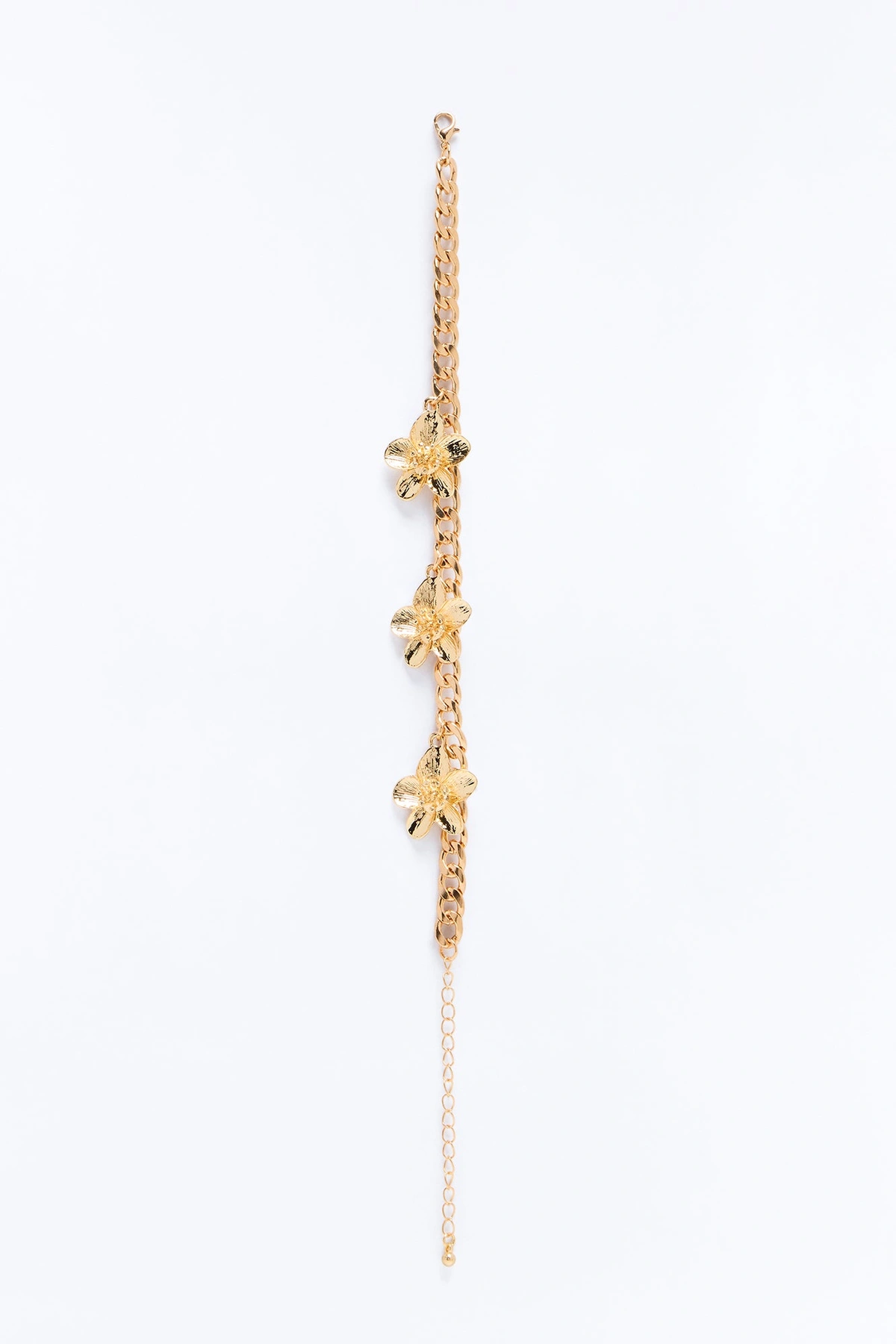 Hawaiian Tiki Flower Anklet - Gold — Dourado