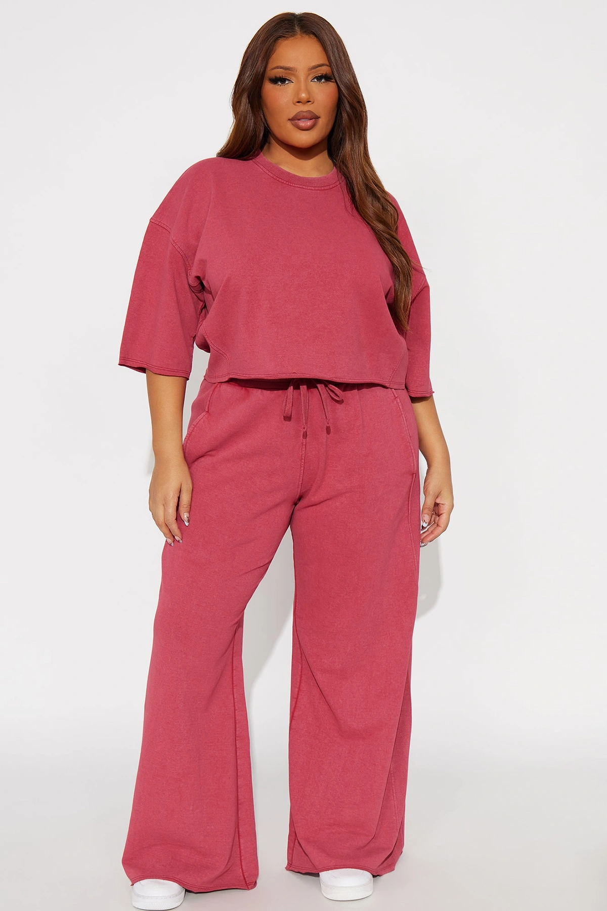 Strollin' Around Pant Set - DarkRed — Vermelho-escuro