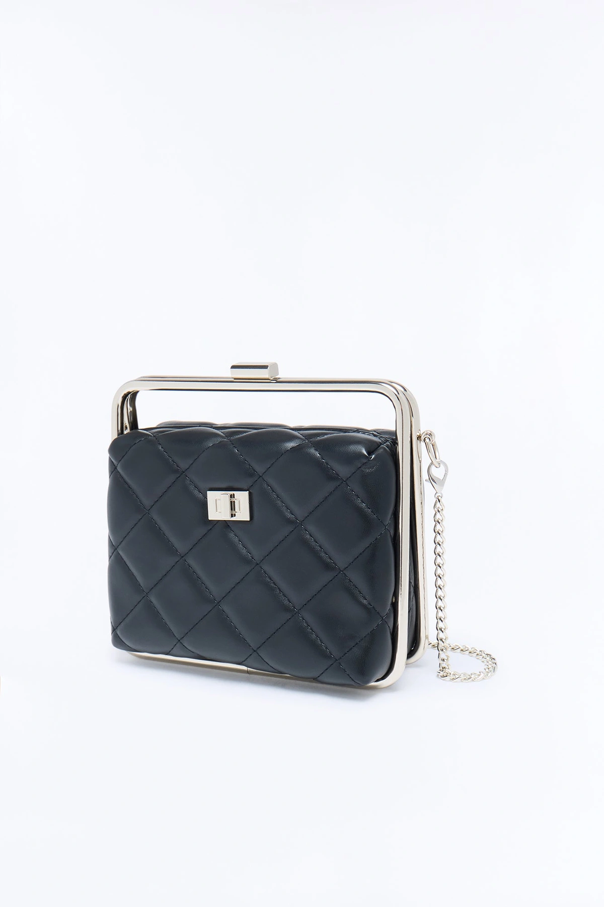 Sweetest Dreams Faux Leather Quilted Satchel Handbag - Black — Preto