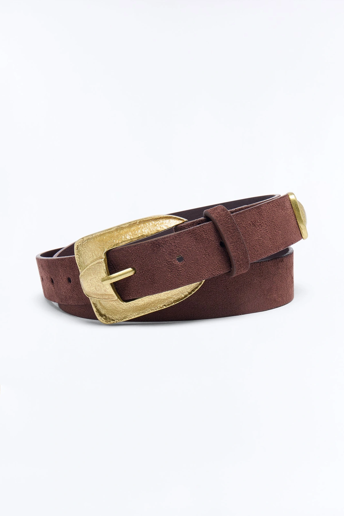 Easy Love Faux Suede Belt - Brown/combo — Castanho/combinação