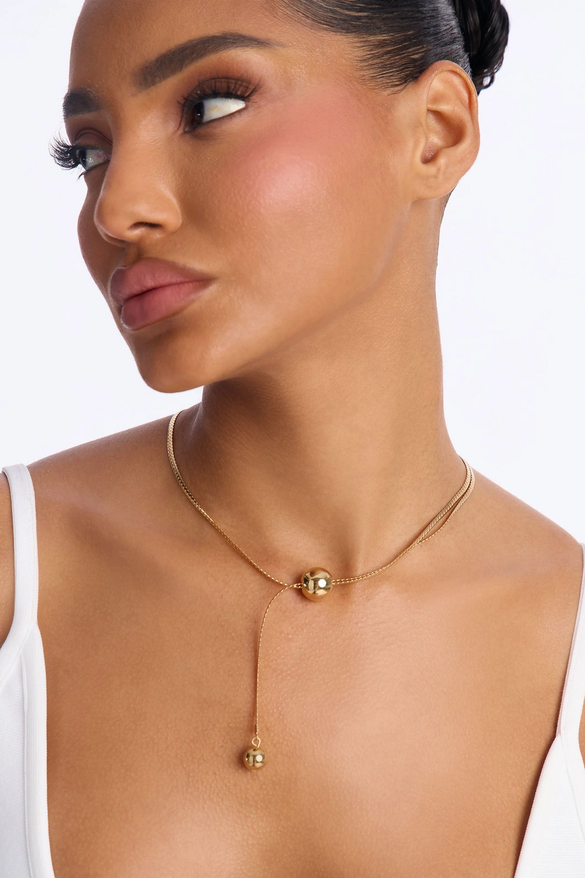You Stay On My Mind Lariat Necklace - Gold — Dourado