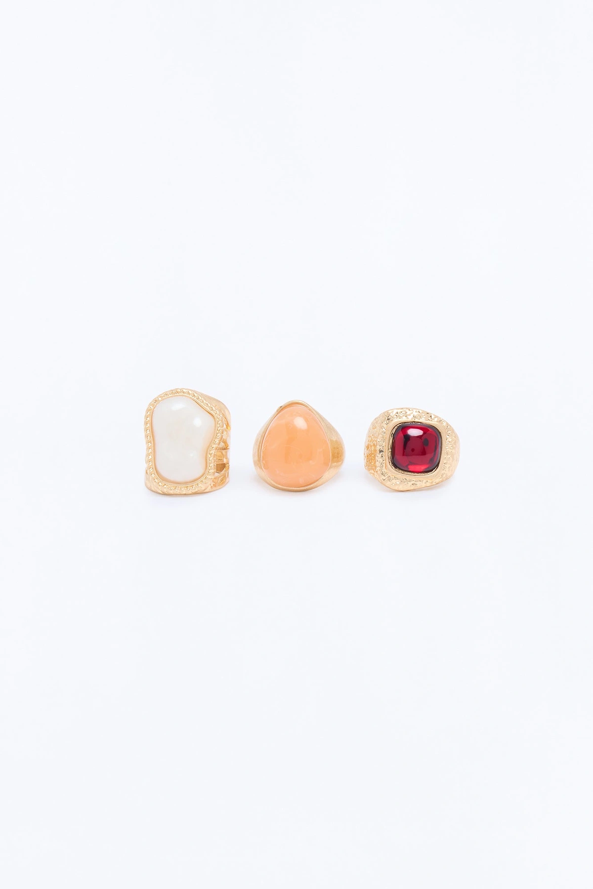You On My Mind 3 Piece Ring Set - Gold/combo — Dourado/combinação