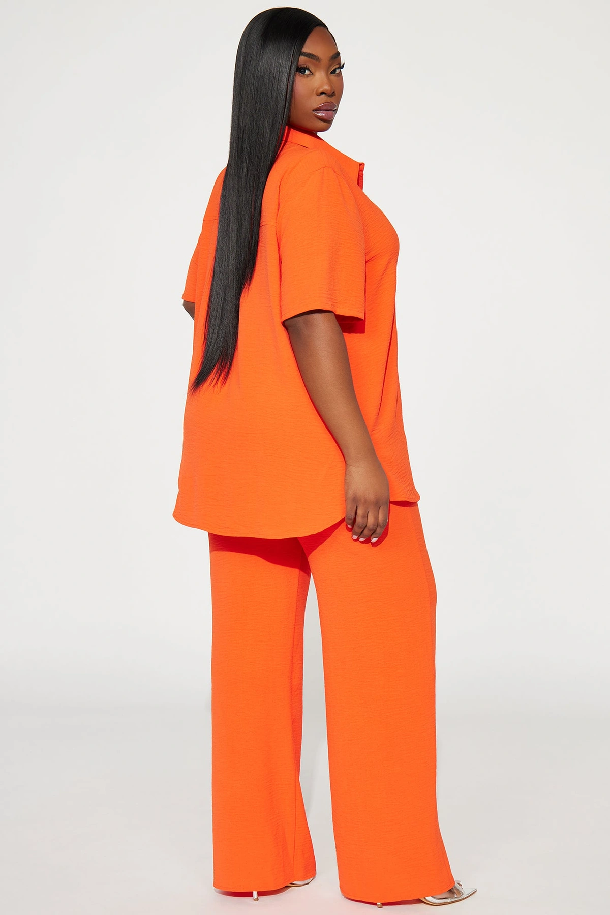 Makenzie Short Sleeve Pant Set - Orange — Laranja