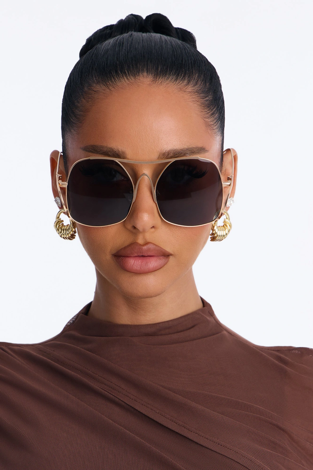 Cheers To You Sunglasses - Gold/Black — Dourado/Preto