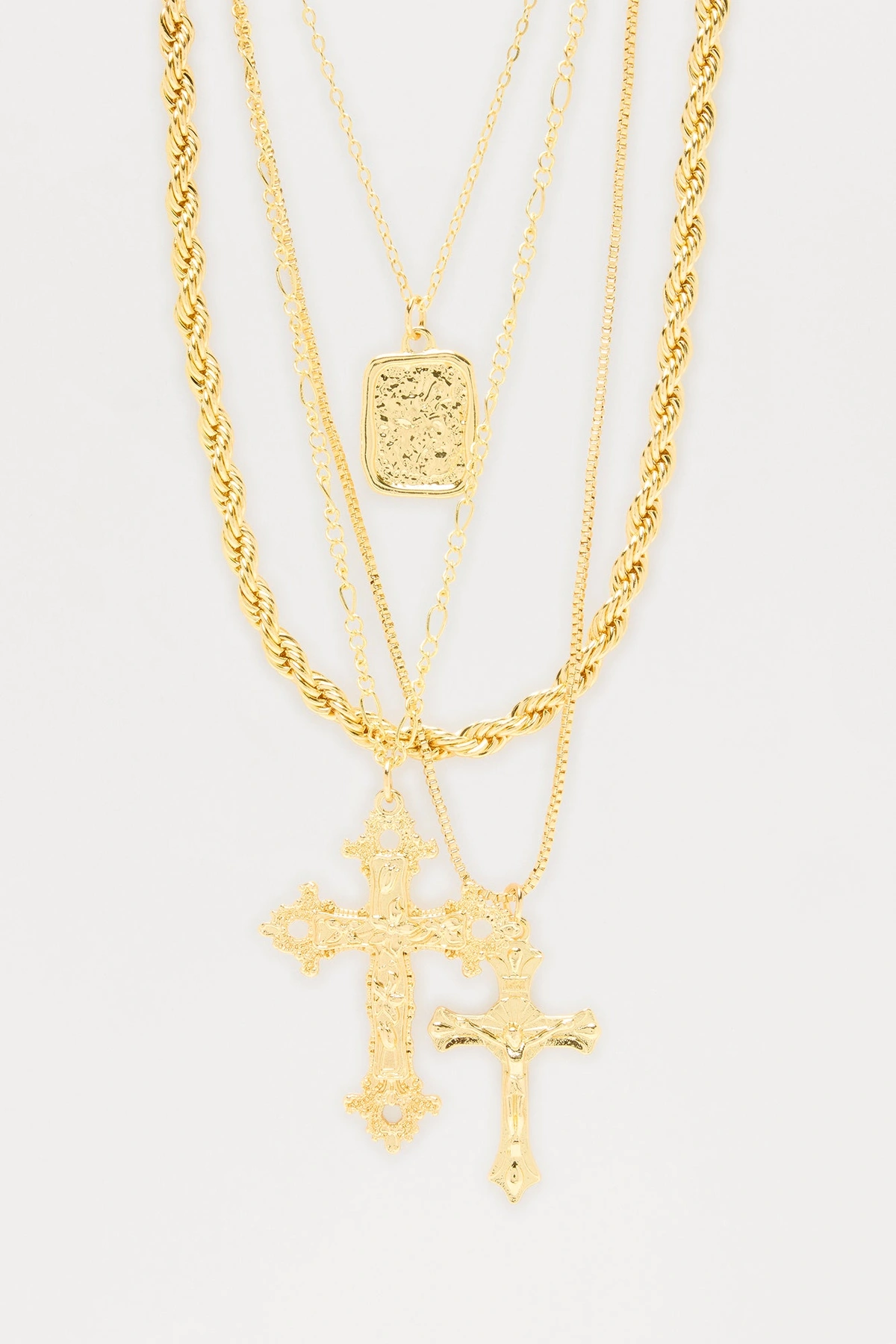 Real Blessings Layered Necklace - Gold — Dourado