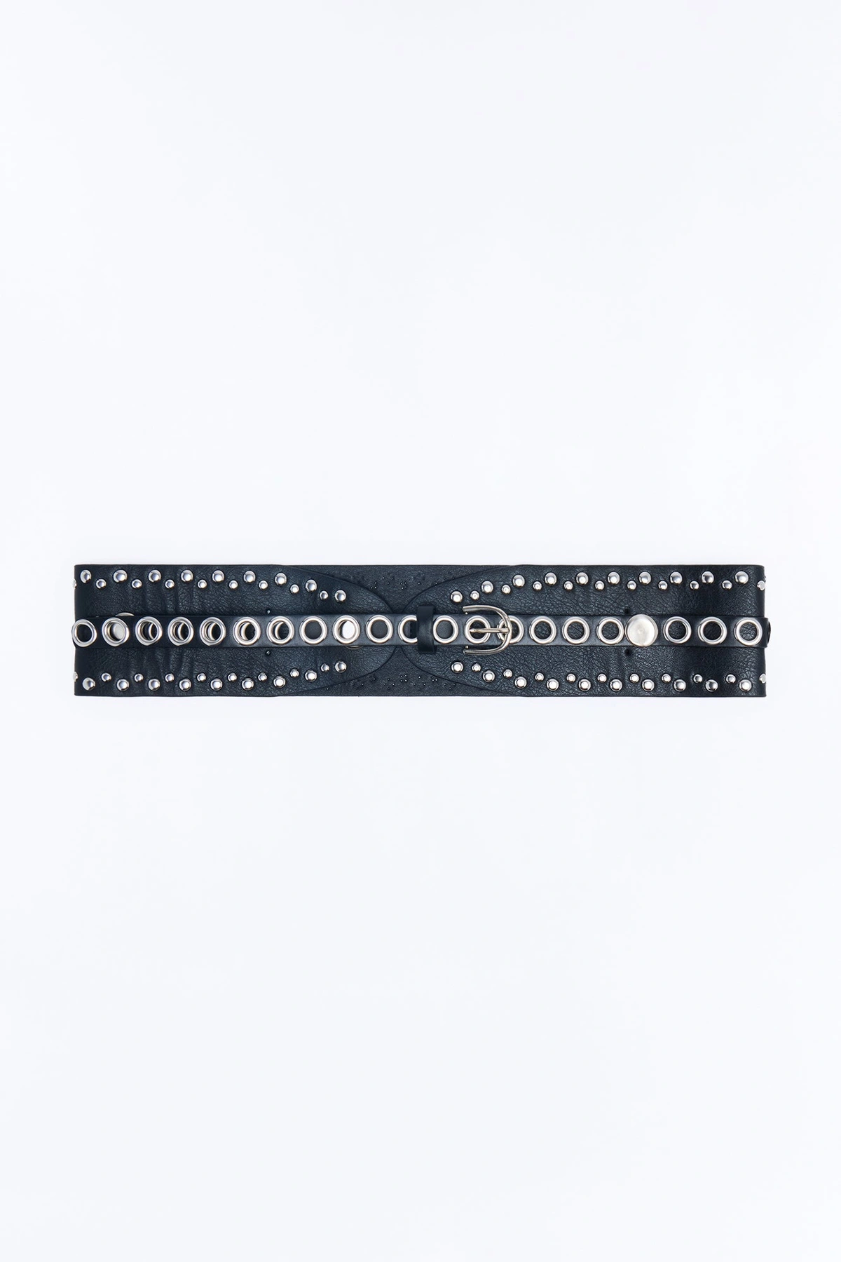 Stud Him Up Faux Leather Belt - Black — Preto
