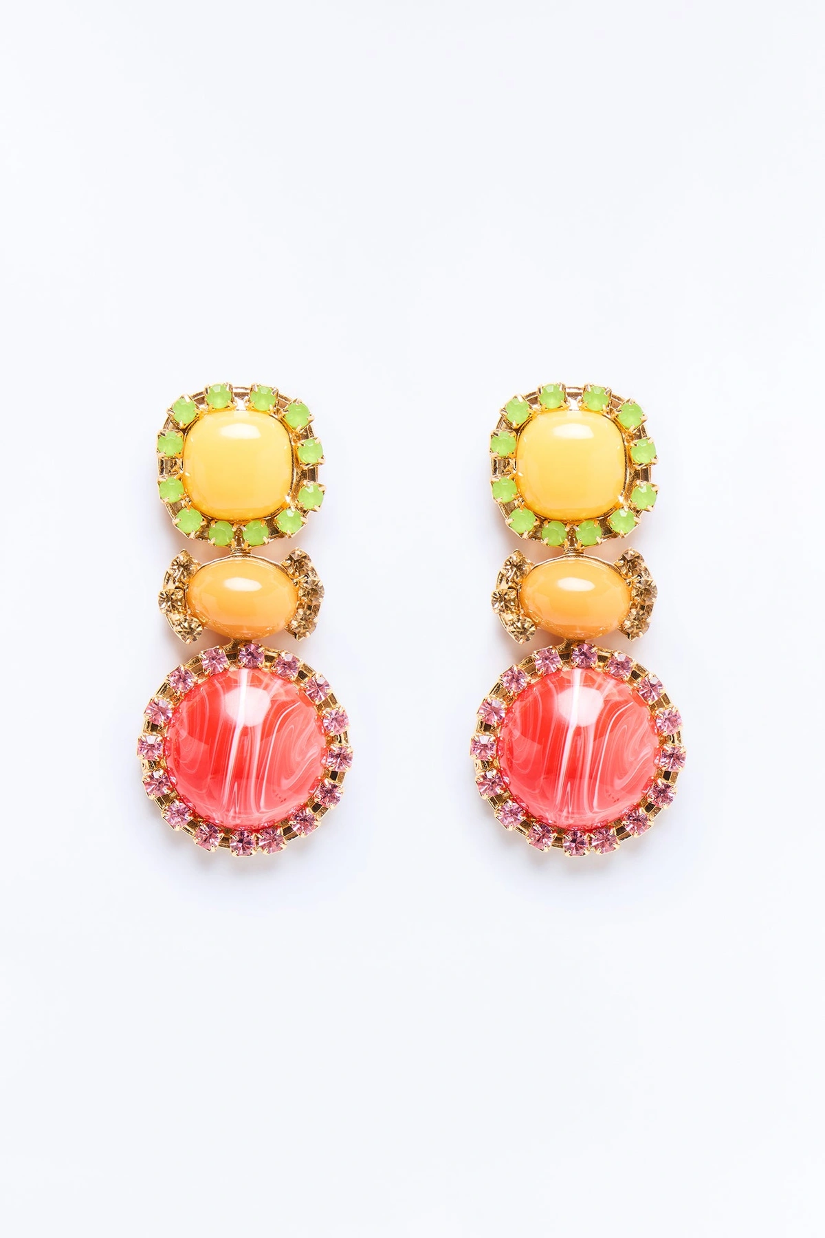 Summer Gaze Rhinestone Earrings - Multi Color — Multicolor