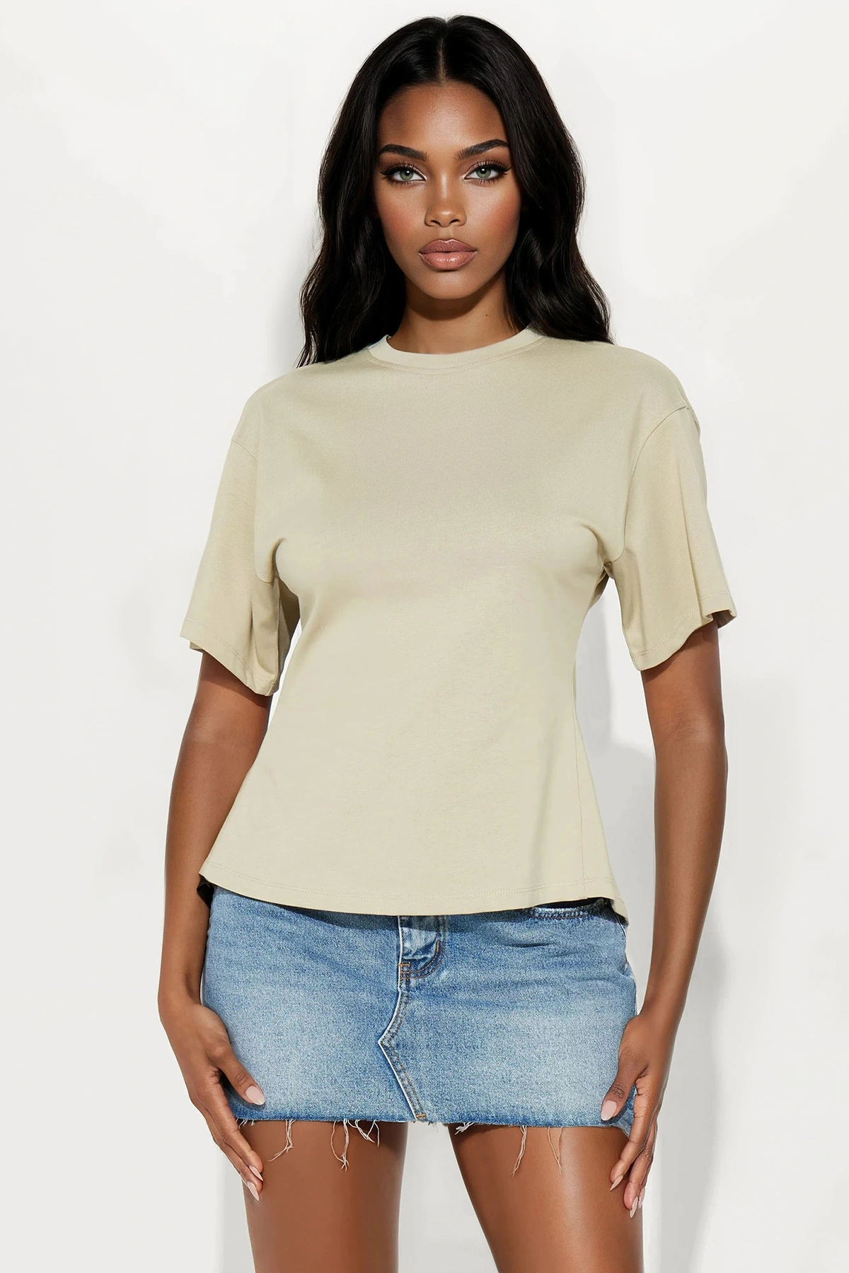 Jayden Fitted T-Shirt - Stone — Bege-pedra