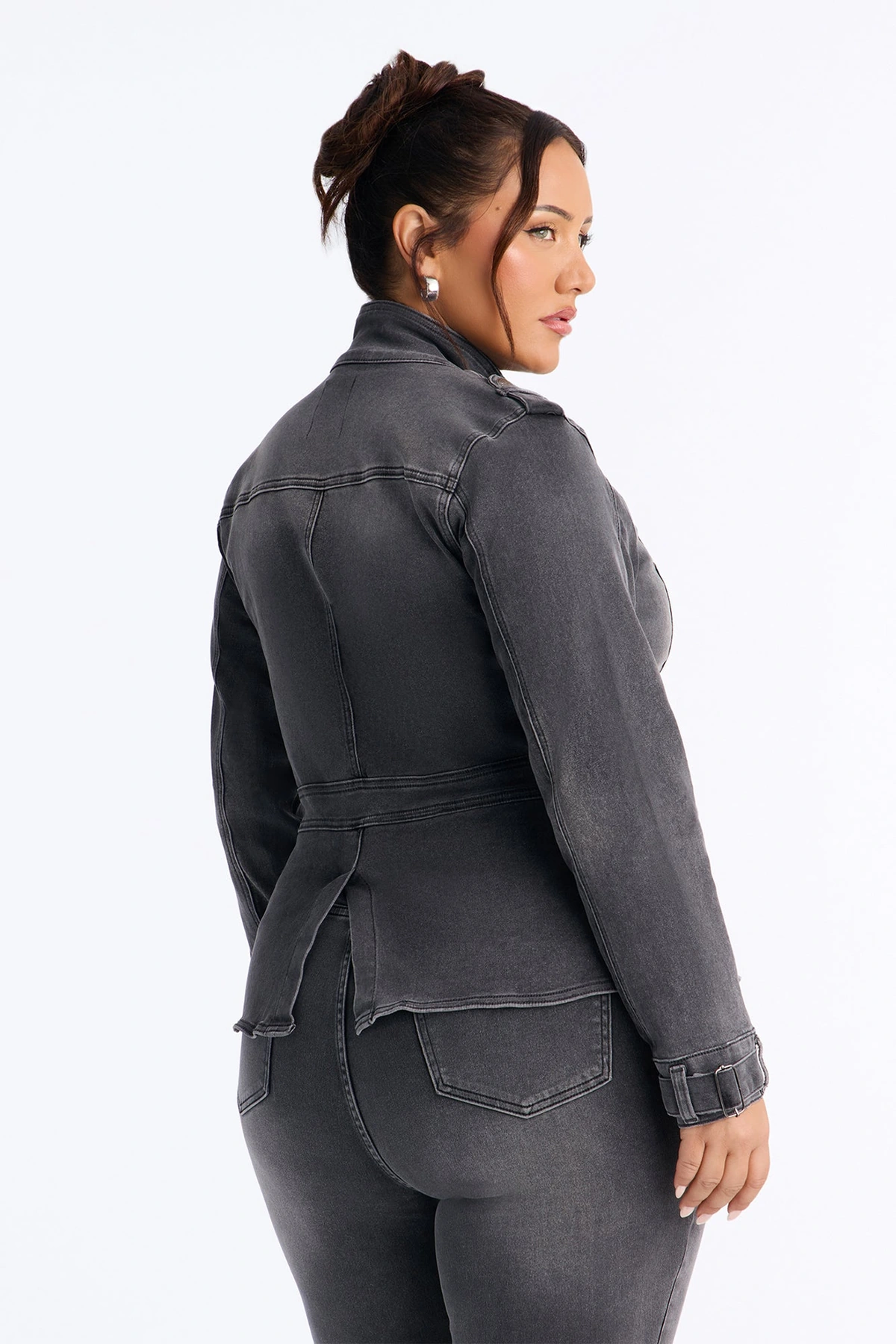 Out Past Midnight Stretch Denim Jacket - Black — Preto