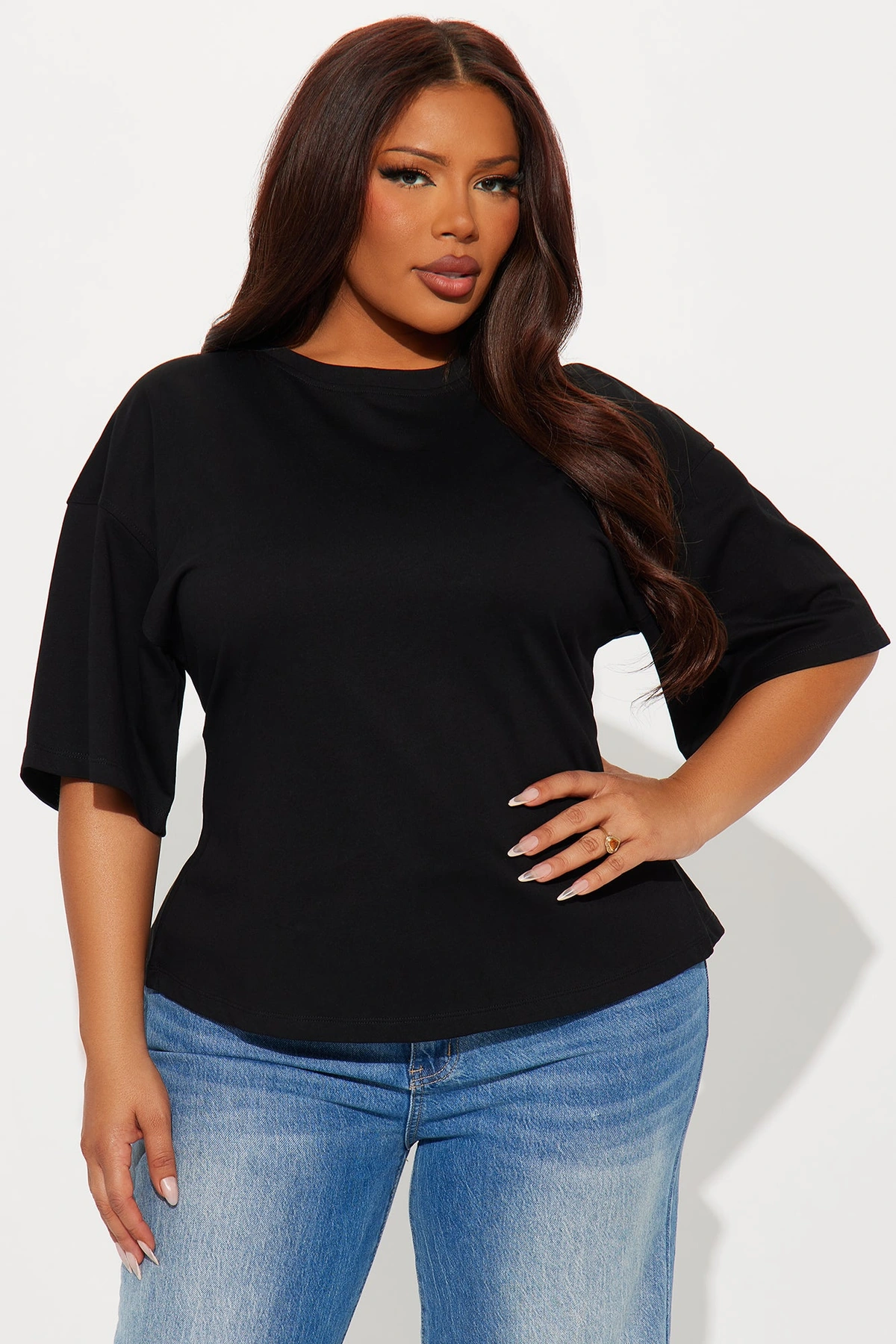 Jayden Fitted T-Shirt - Black — Preto