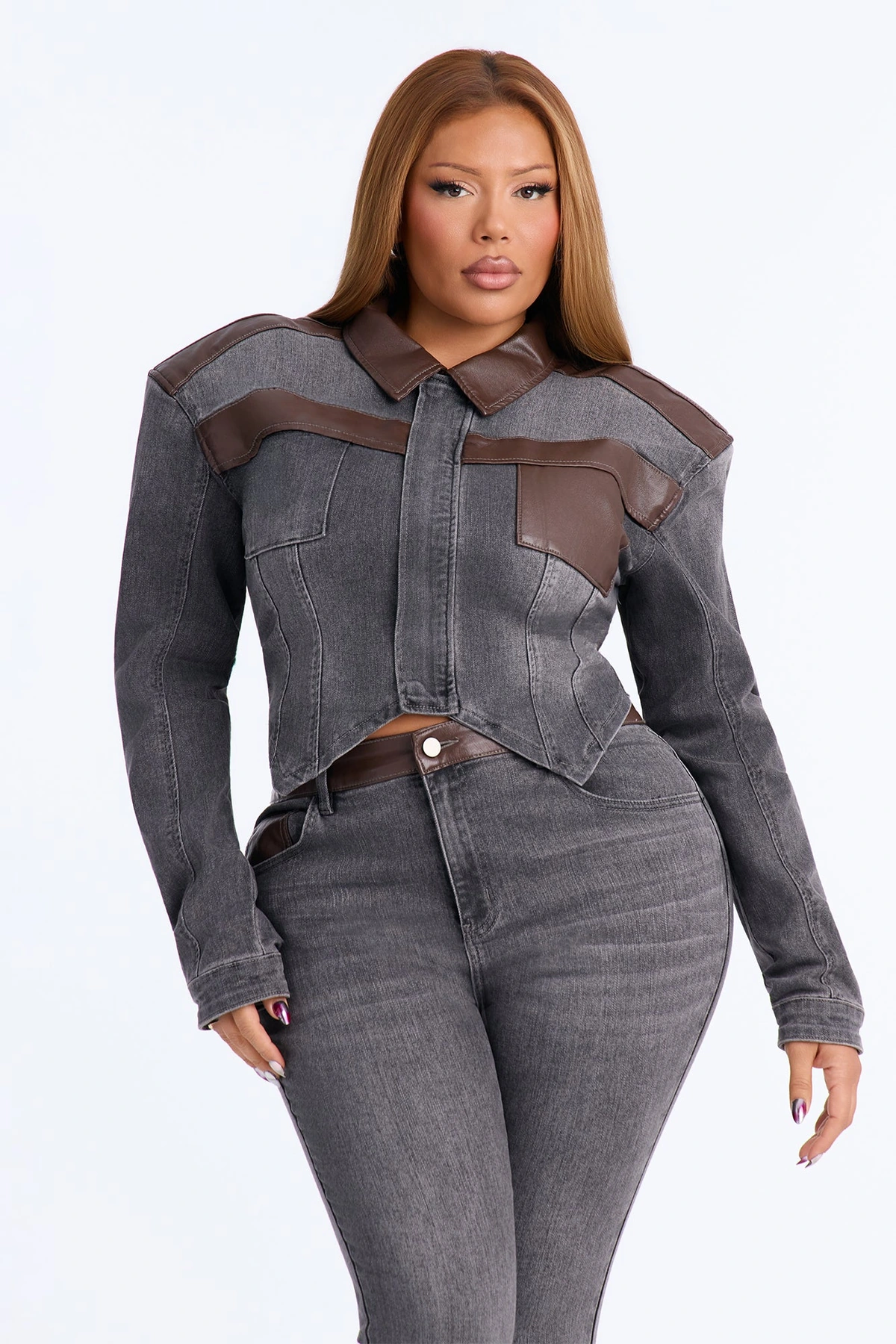 Power Stance Denim Jacket - Grey — Cinzento