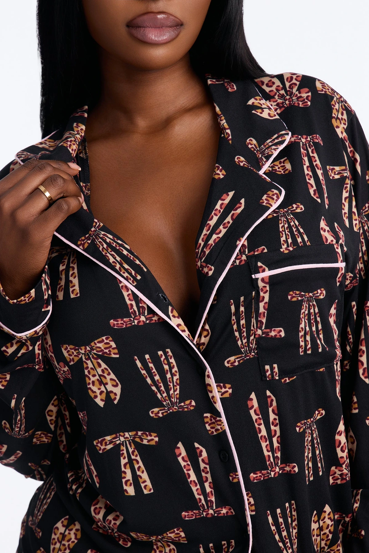 Wild & Chic PJ Pant Set - Black/combo — Preto/combinação