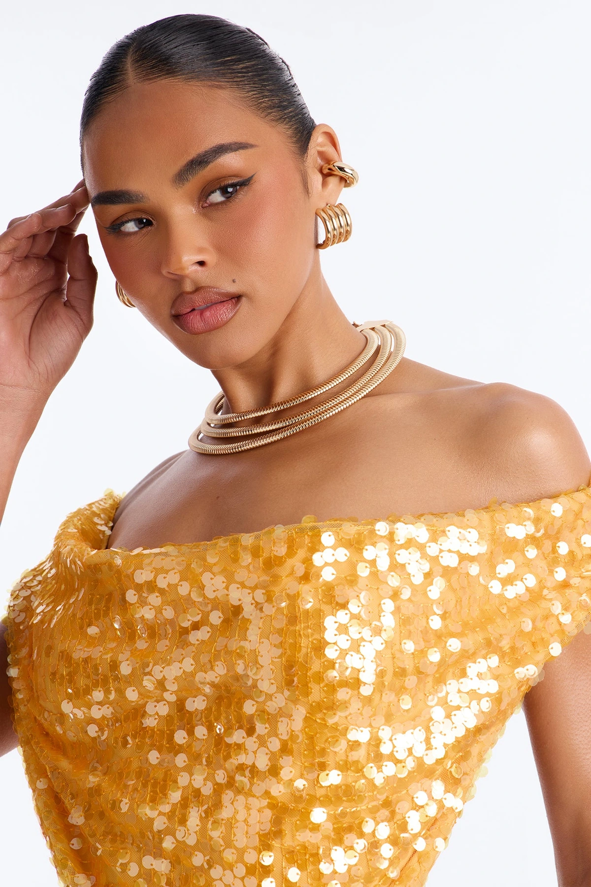 Snake Chain Layered Necklace - Gold — Dourado