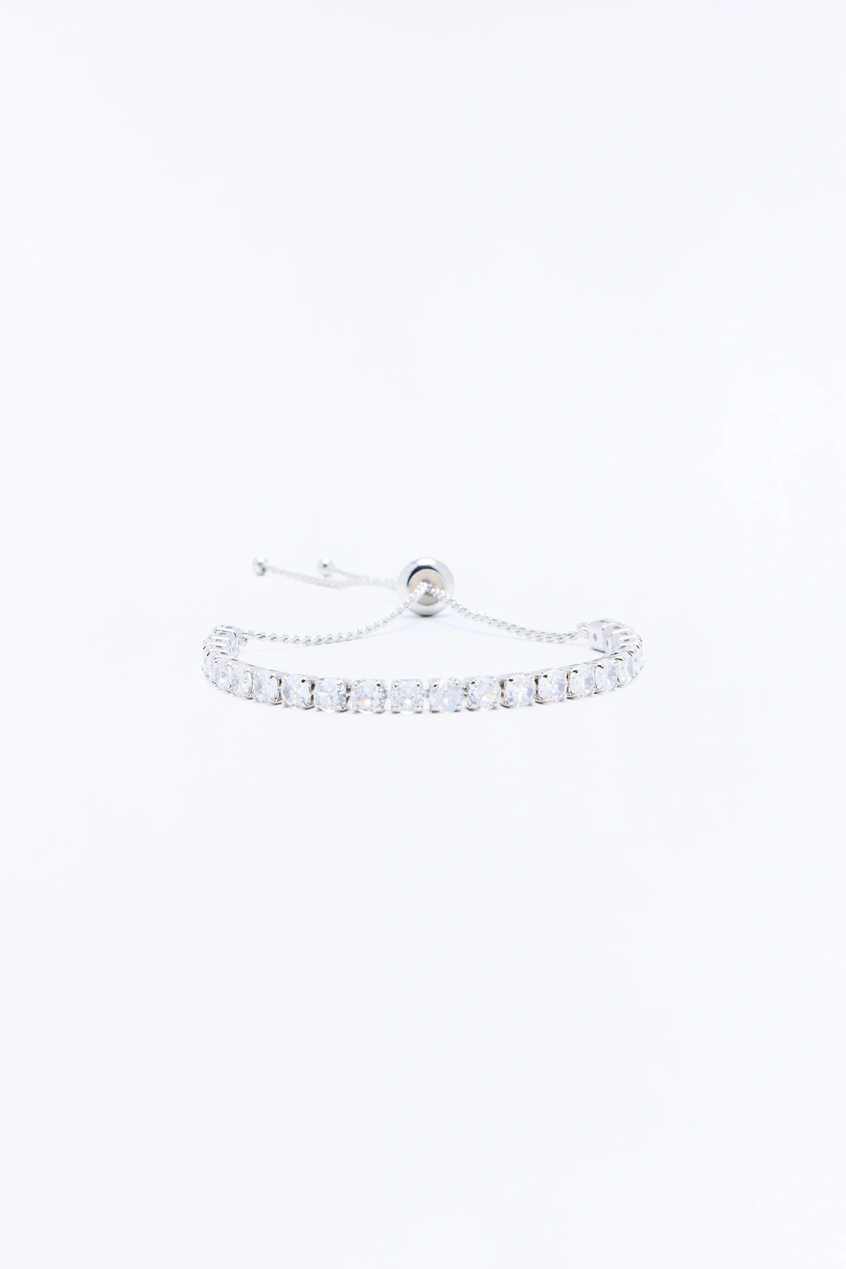 Cubic Zirconia Date Night Bracelet - Silver — Prateado