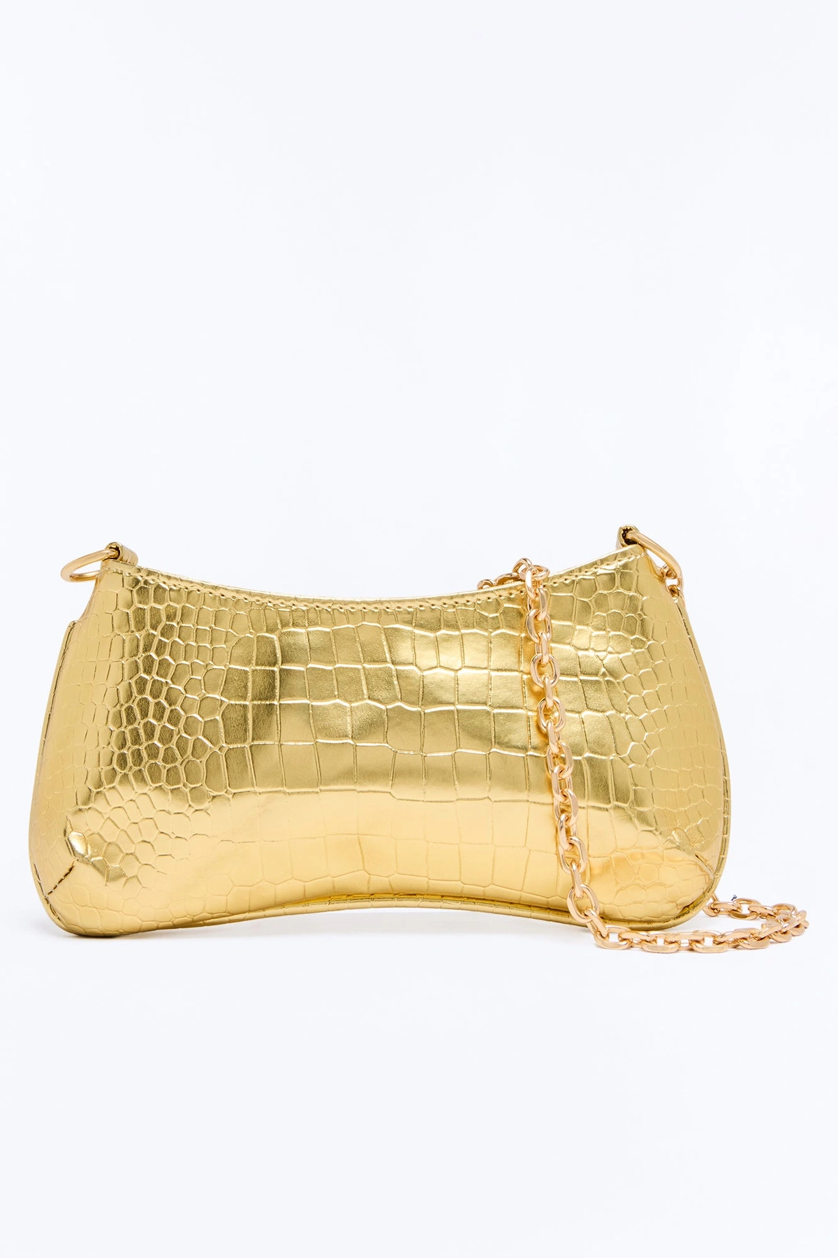 Reptile Runway Embossed Croc Handbag - Gold — Dourado