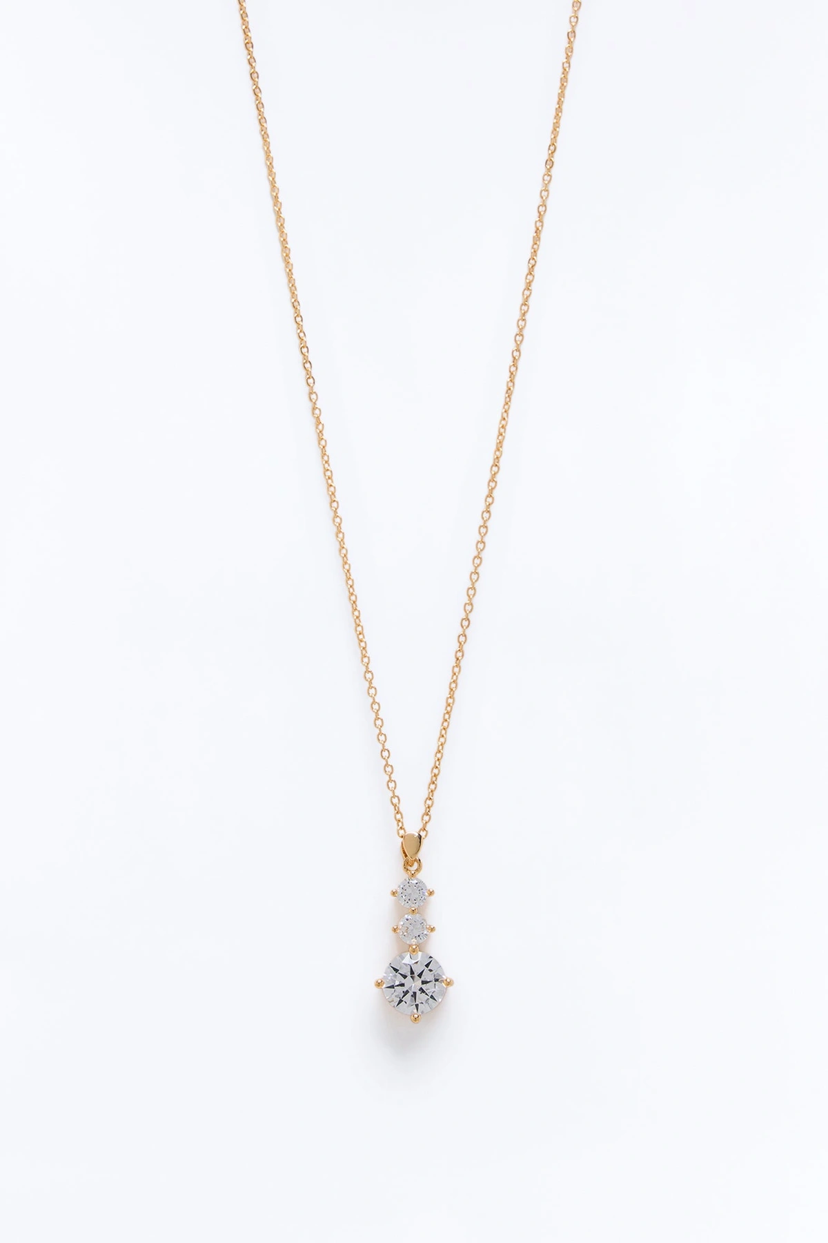 Cubic Zirconia Top Tier Necklace - Gold — Dourado